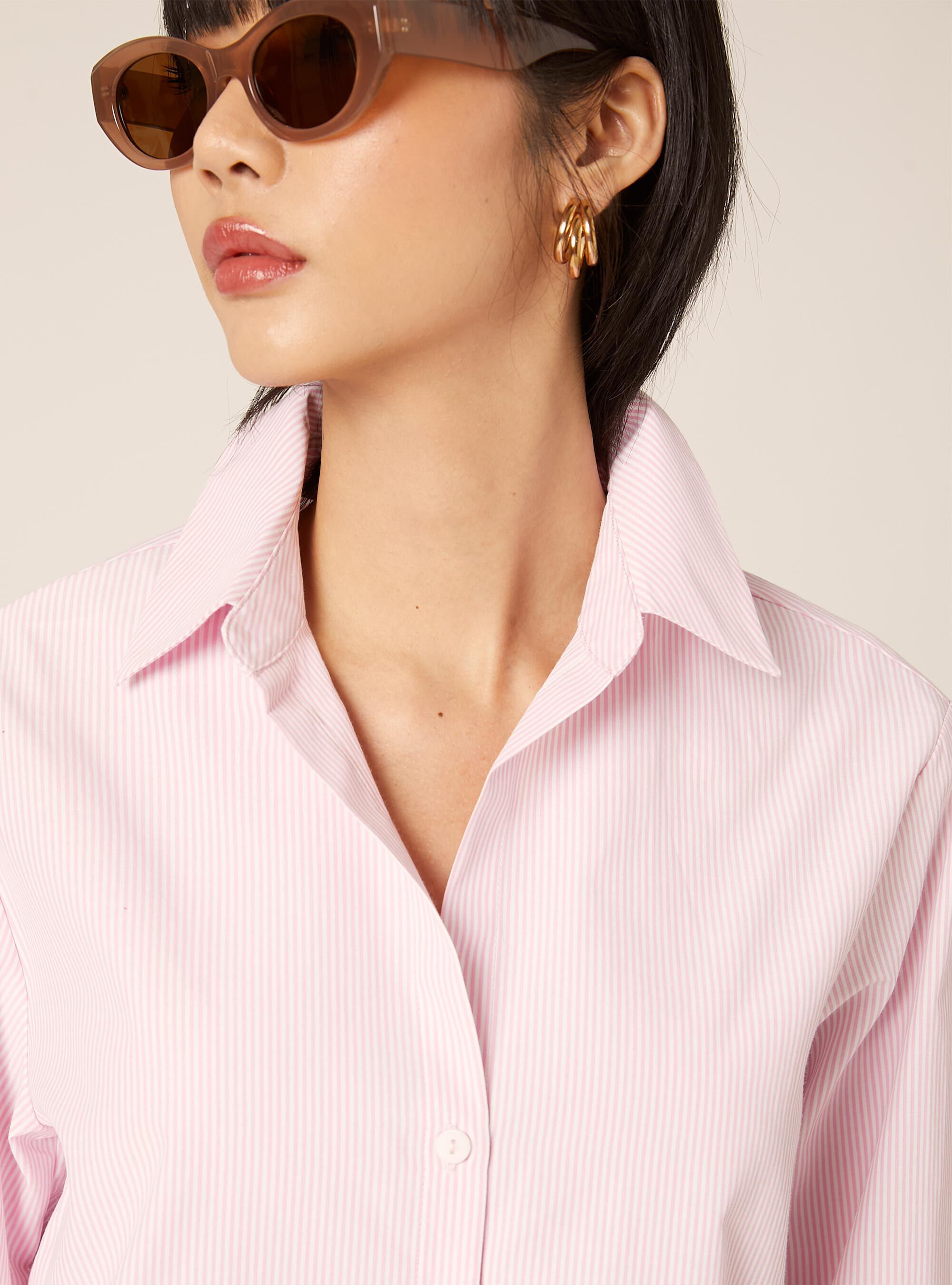 Striped poplin shirt, PK3 PINK LIGHT