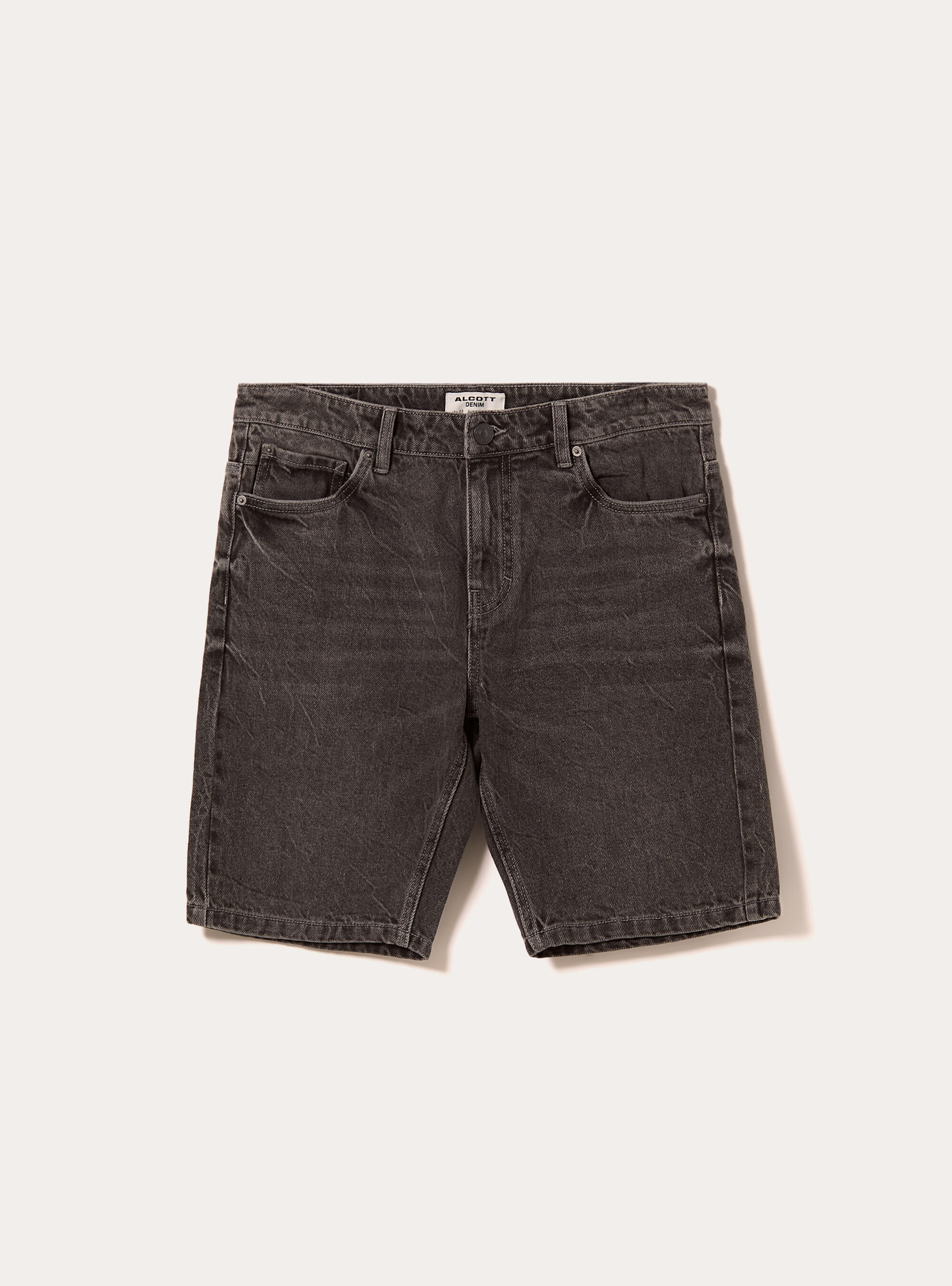 Regular Fit Denim Bermuda Shorts, D00G GREY