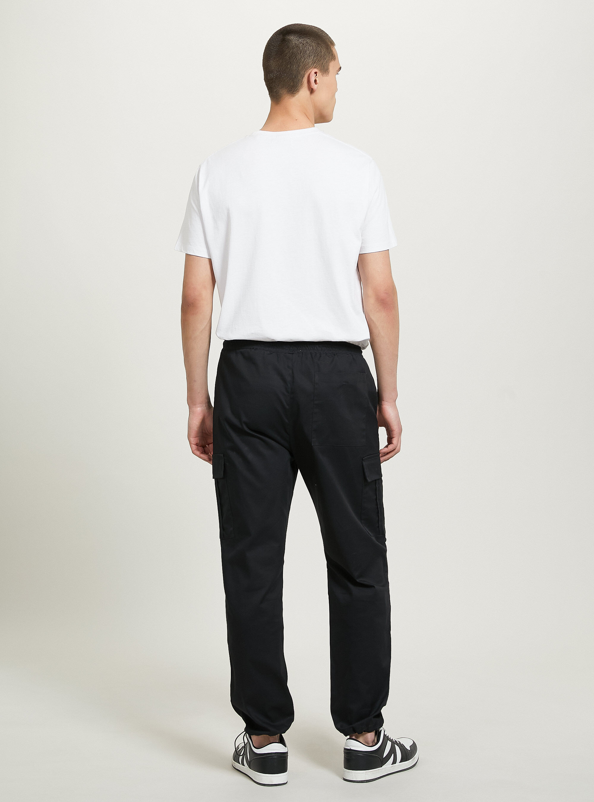 Pantaloni parachute con tasconi, BK1 BLACK