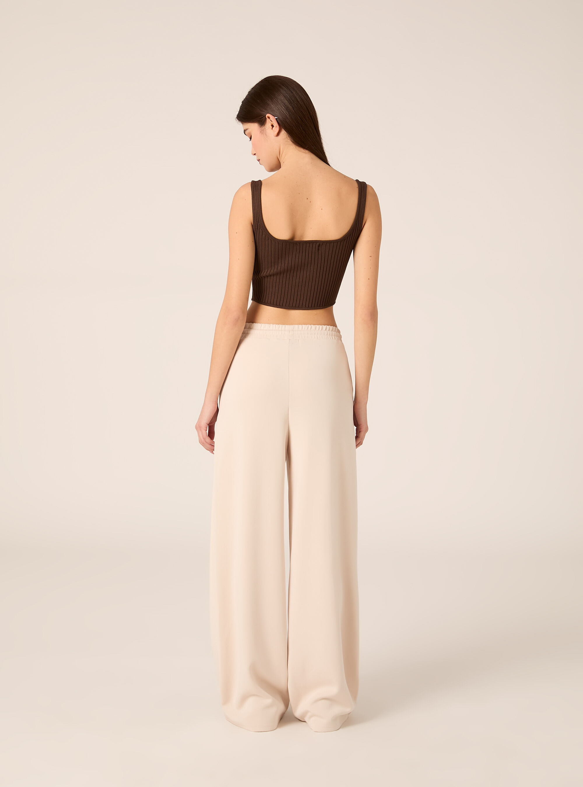 Soft touch wide leg joggers, CR3 CREAM LIGHT