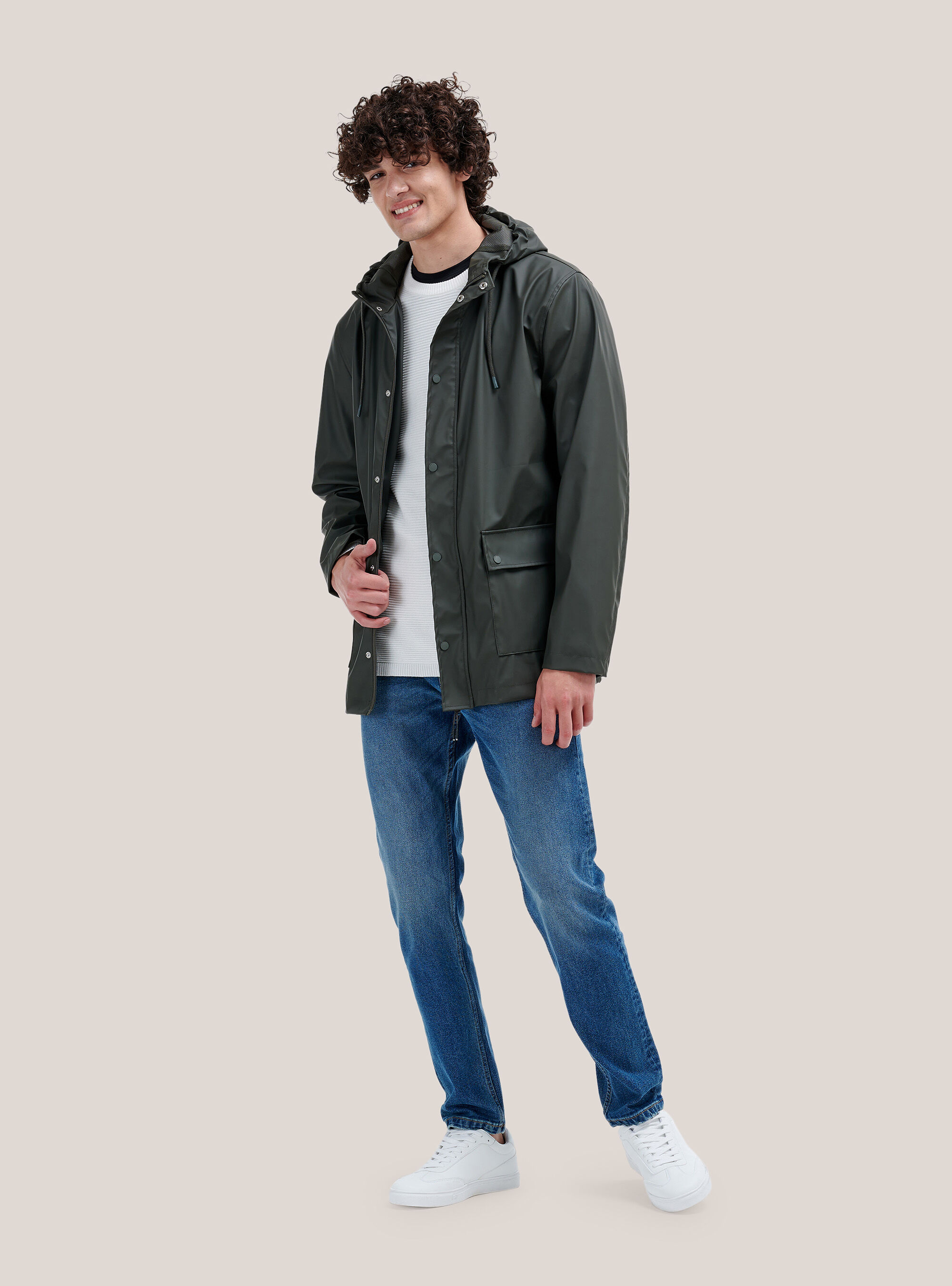 Structured knit crewneck pullover, WHITE