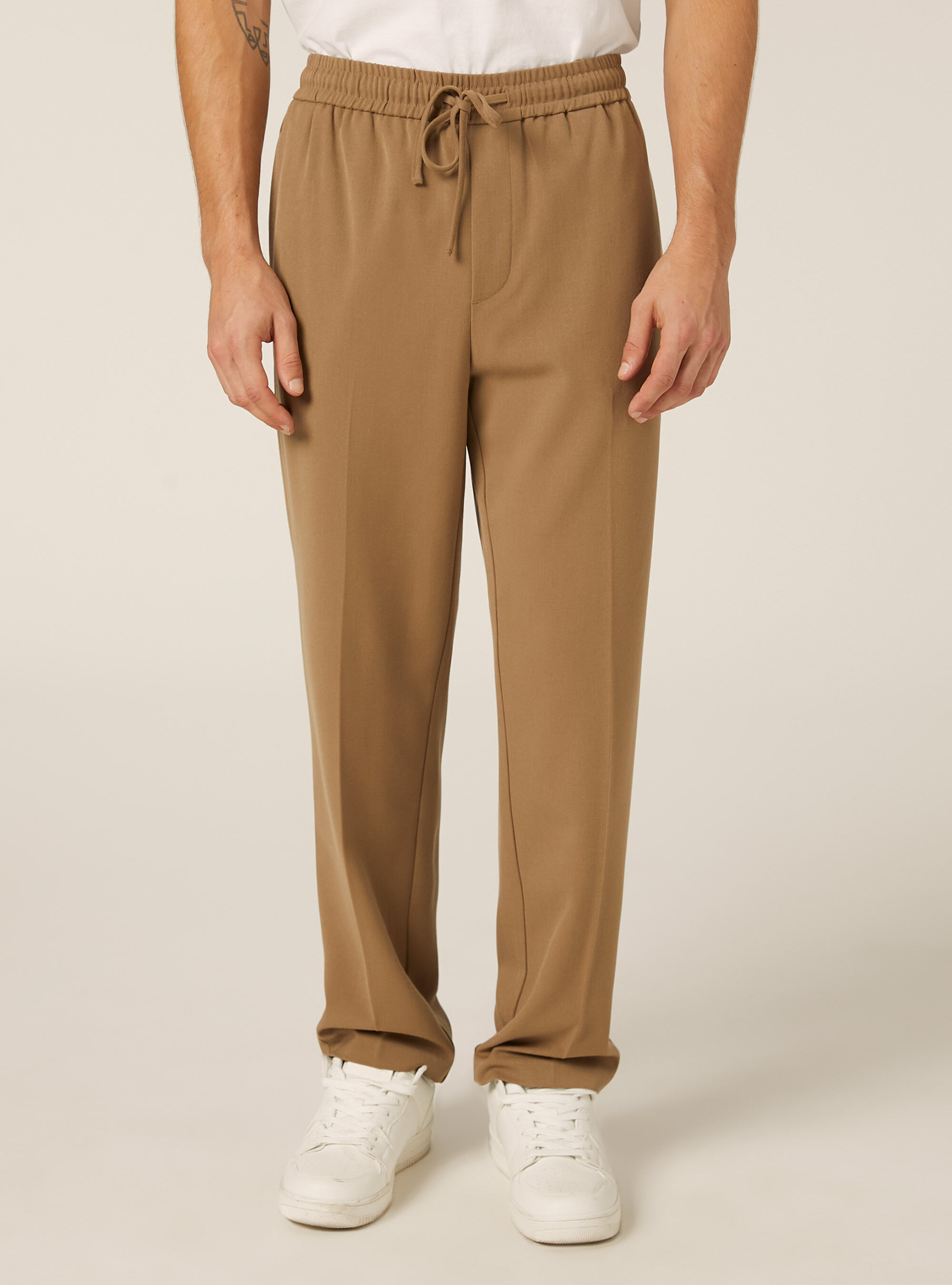 Pantalon jogger en twill, TB1 TOBACCO DARK
