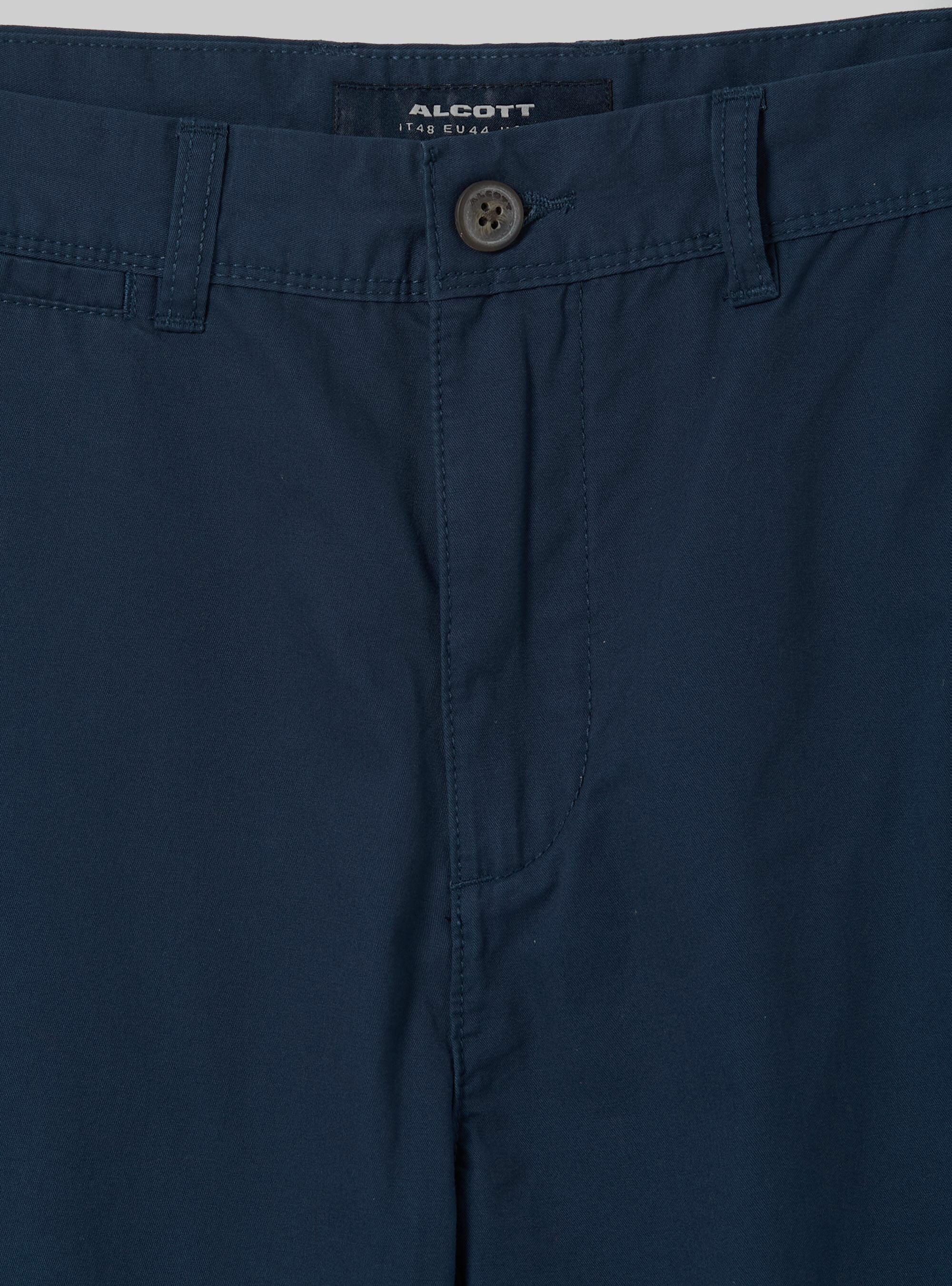 Bermudas de sarga de ajuste liso, NA1 NAVY DARK