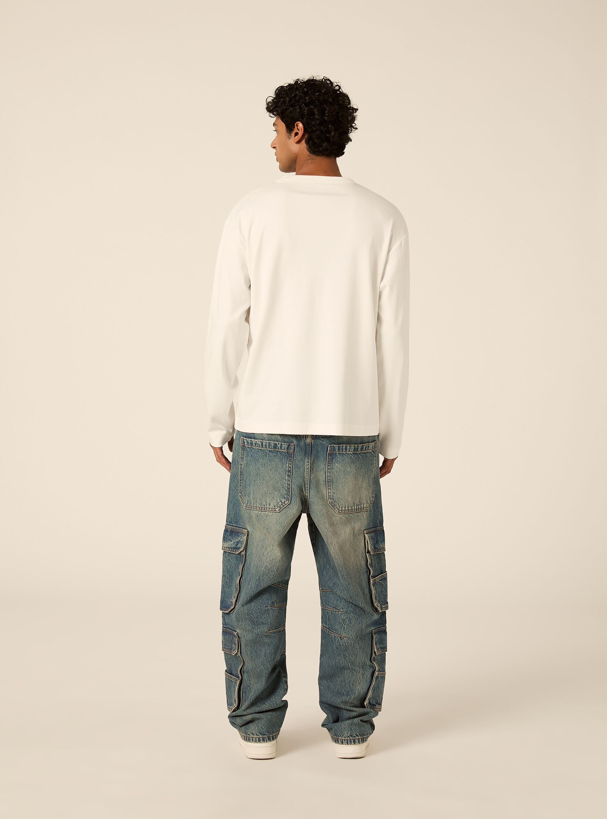 T-shirt a maniche lunghe in jersey interlock, WH2 WHITE