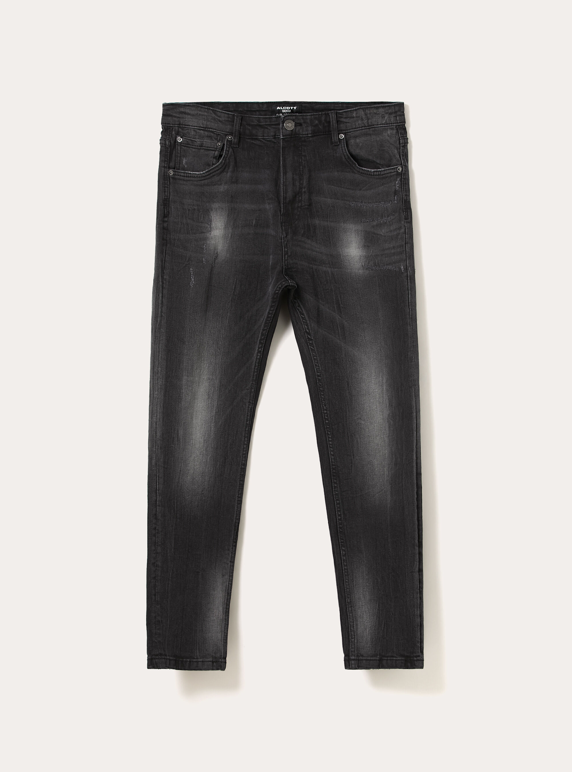 Jeans carrot fit in denim stretch, D000 BLACK