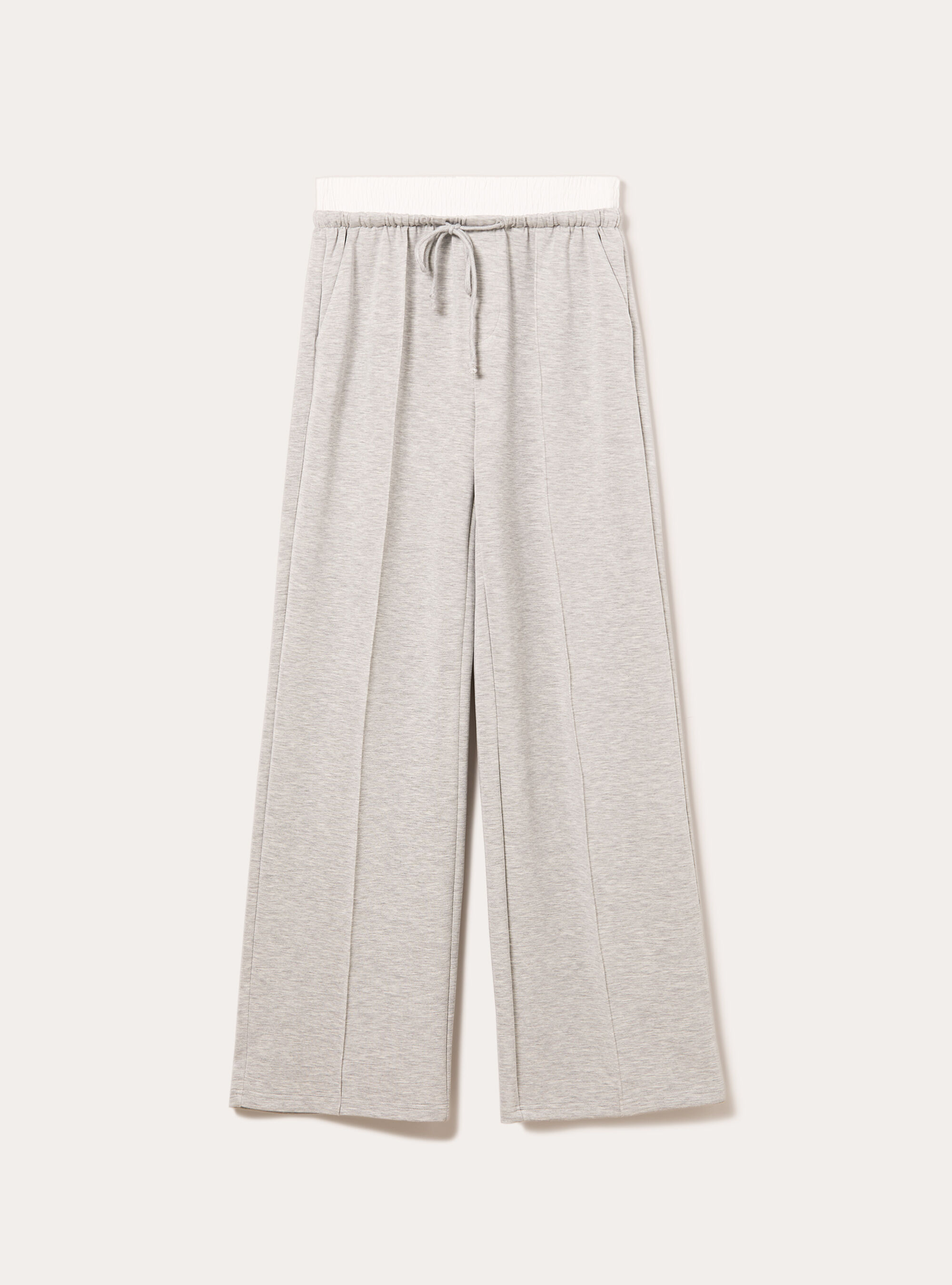 Pantalones jogger con cintura combinada, MGY3 GREY MEL LIGHT