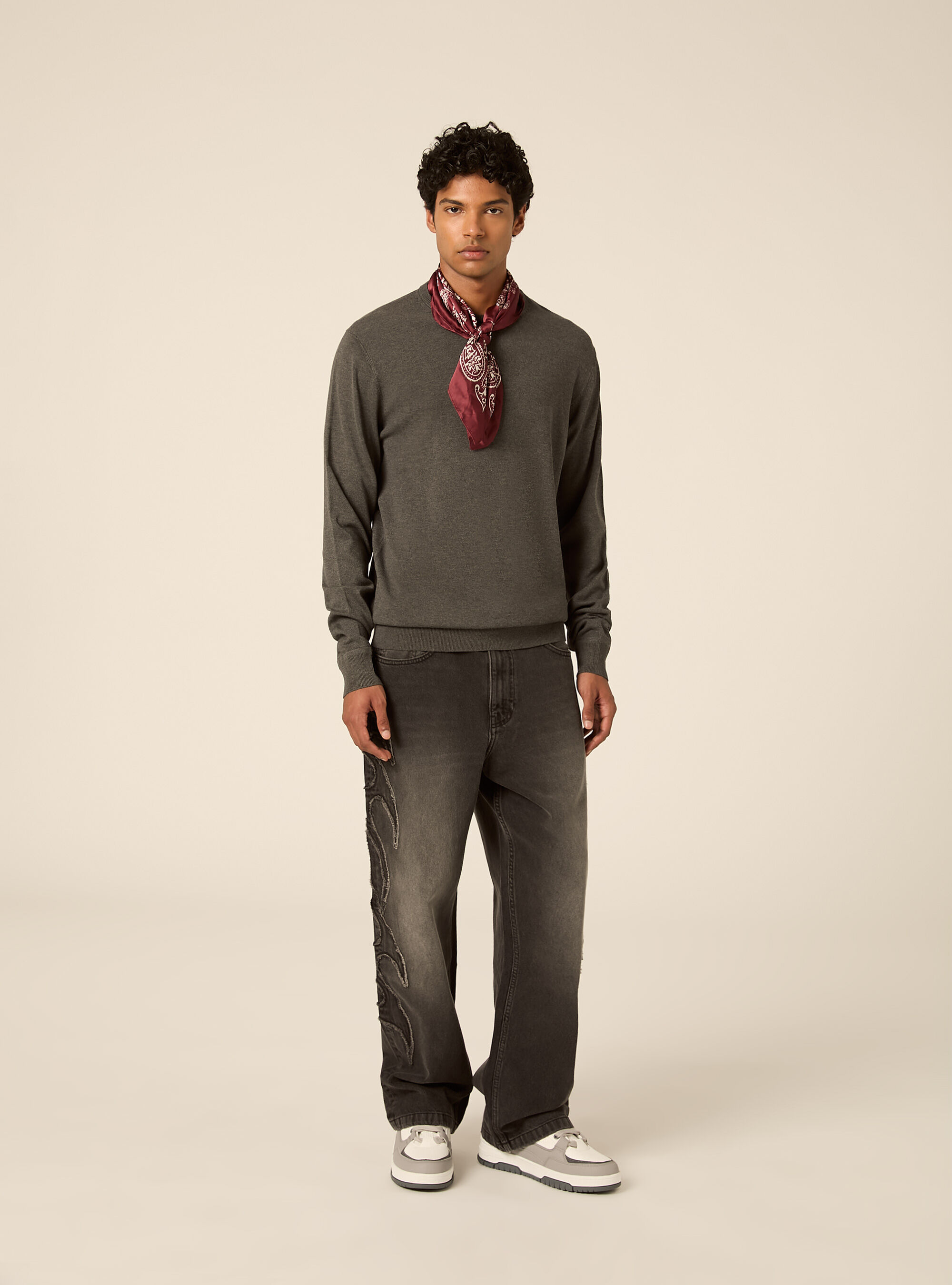 Pullover girocollo in viscosa