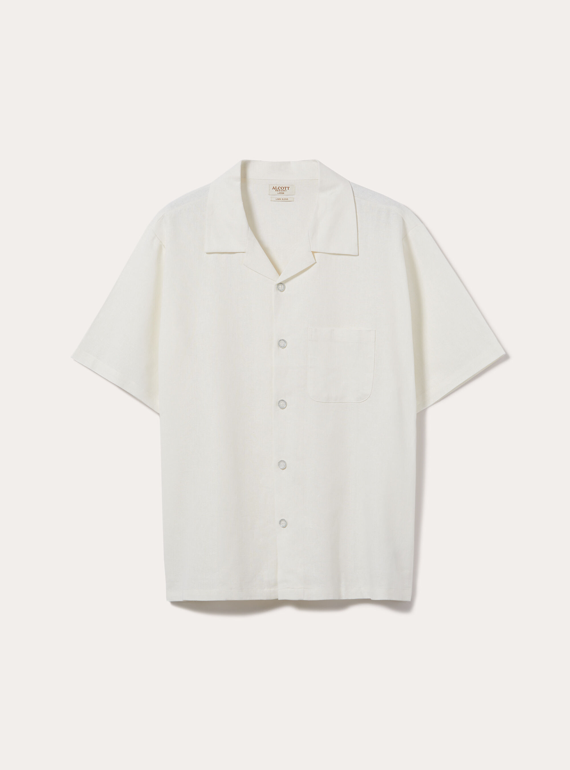 Camicia in misto  lino con tascone, WH2 WHITE