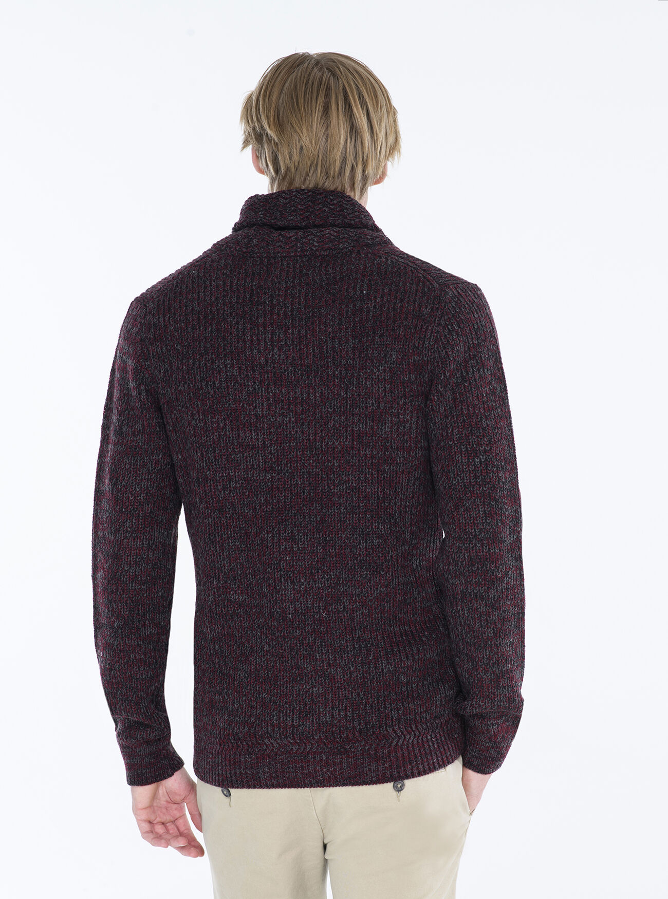 PULLOVER WITH SHAWL COLLAR, MULTICOLOR