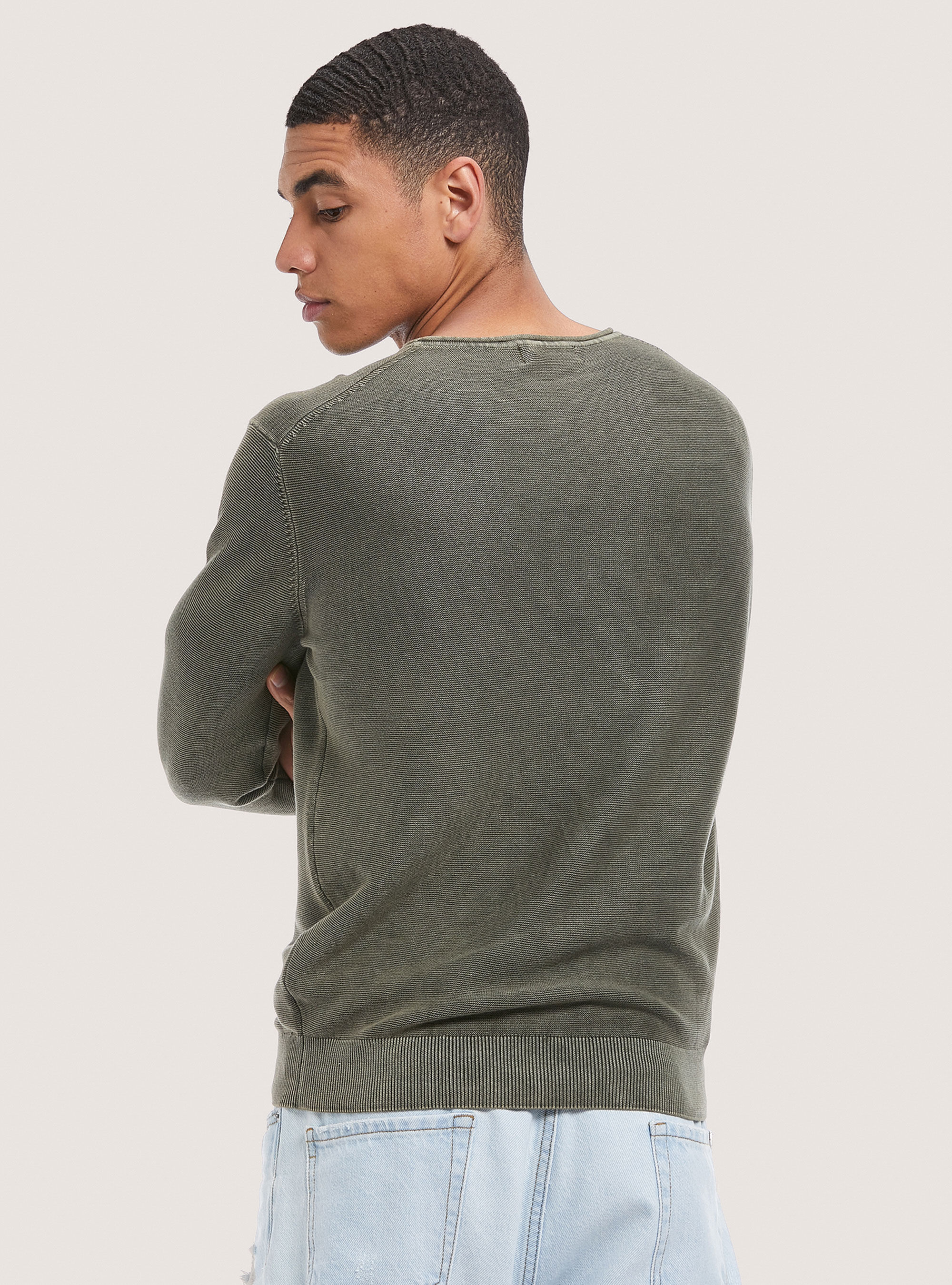 Pullover acidato in cotone, C600 GREEN