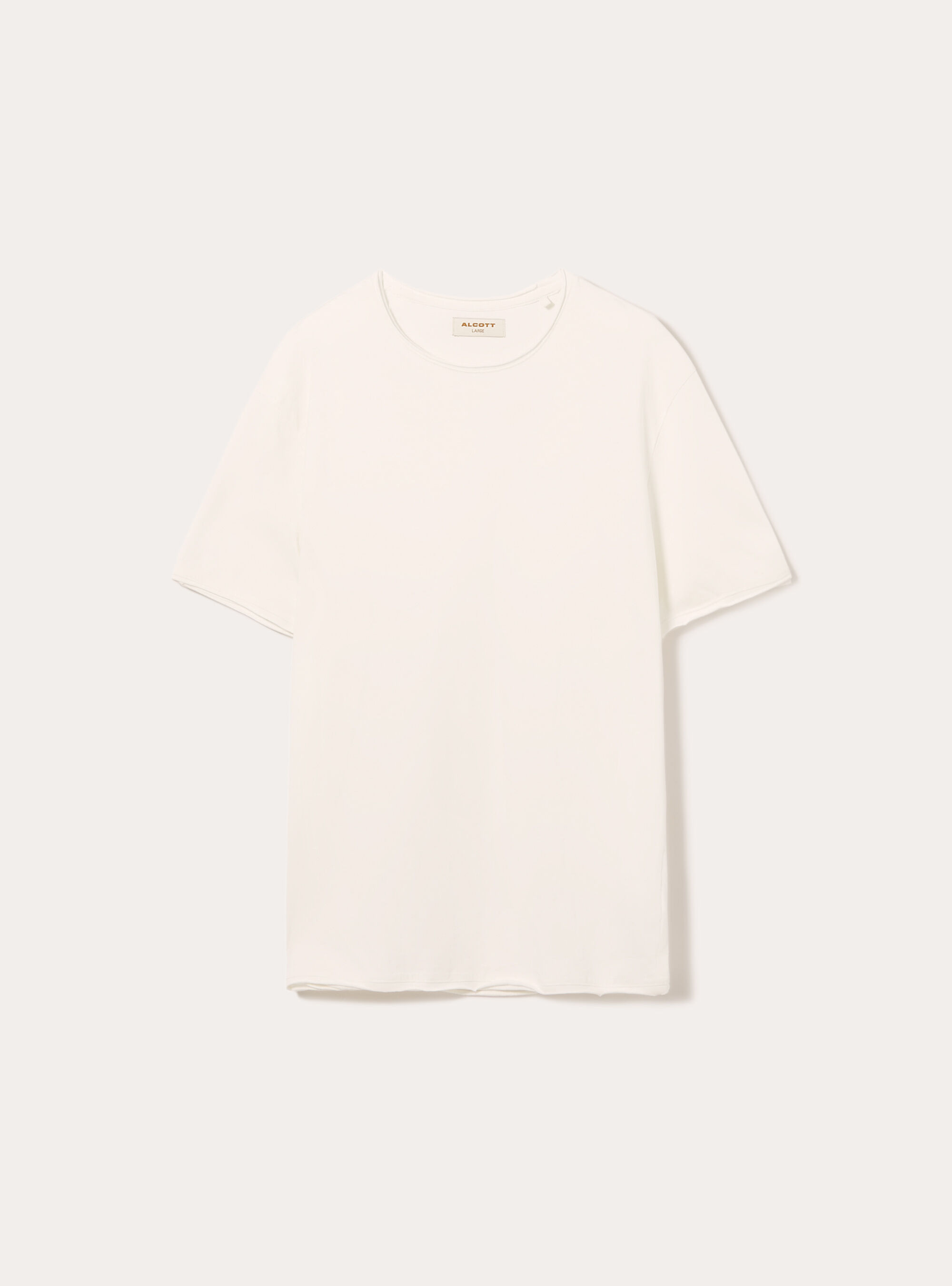 Camiseta de algod&oacute;n de corte crudo, WH1 OFF WHITE