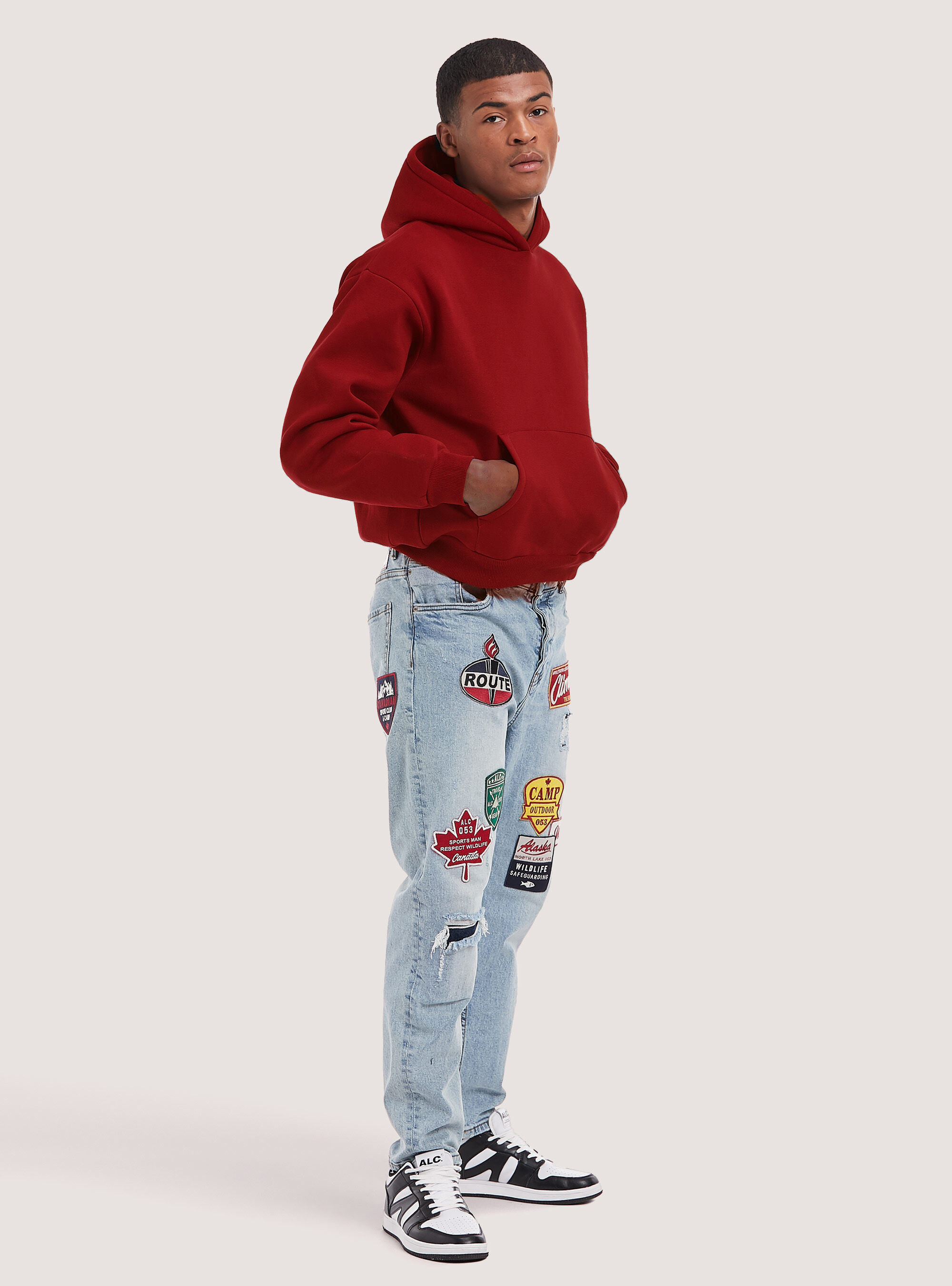 Red sales hooded sweatshirts