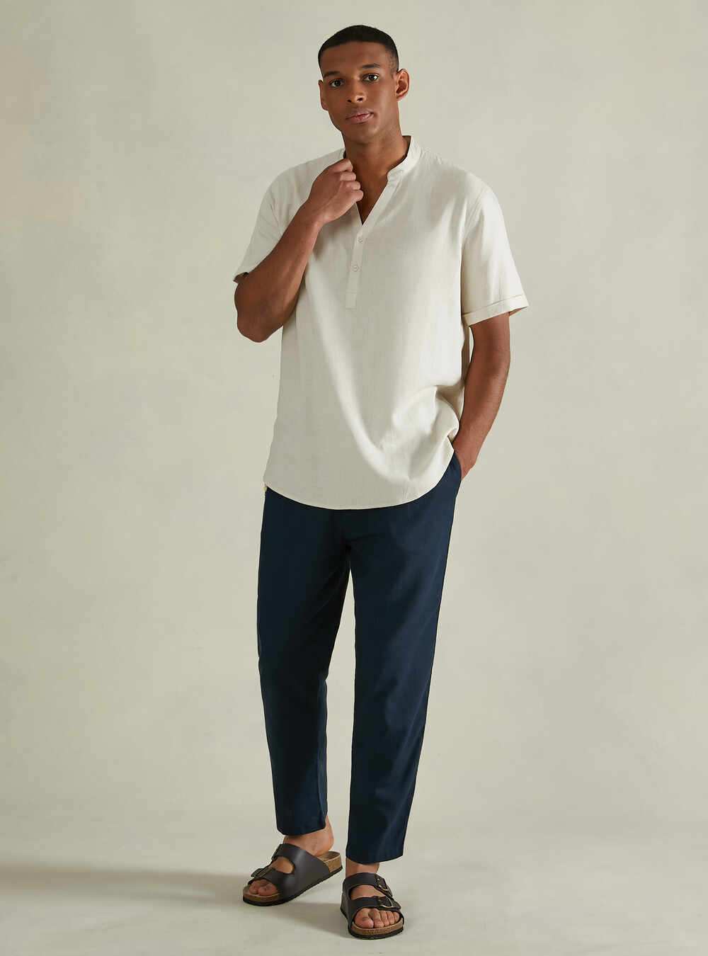 Camicia Coreana Lino - Jeans