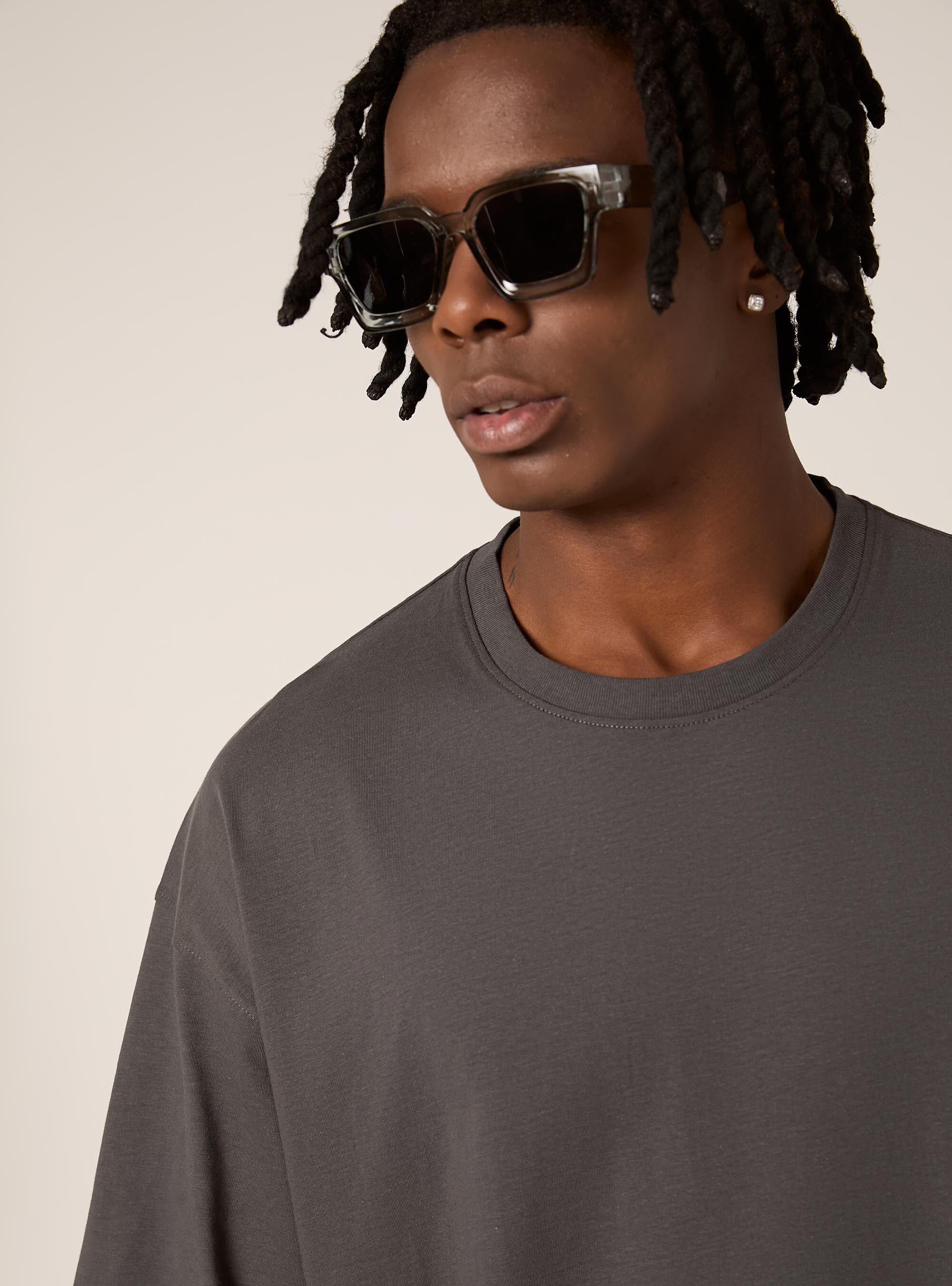 Tee-shirt &agrave; la coupe large, GY1 GREY DARK