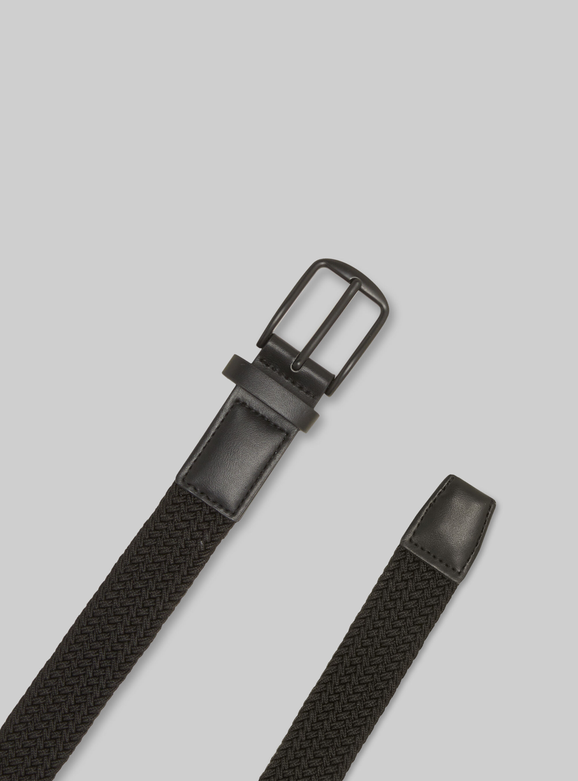 Cintura intrecciata elastica, BK1 BLACK