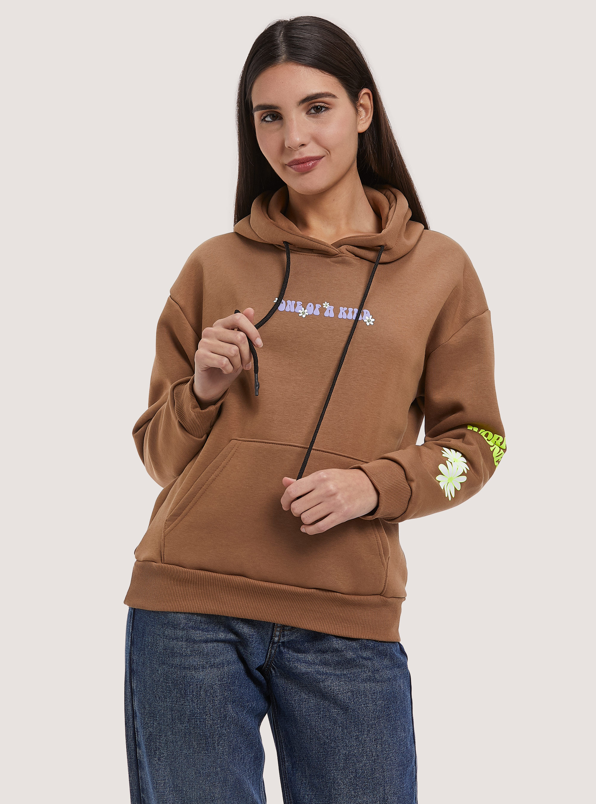 Sweatshirt with Smile Collection print, BG2 BEIGE MEDIUM