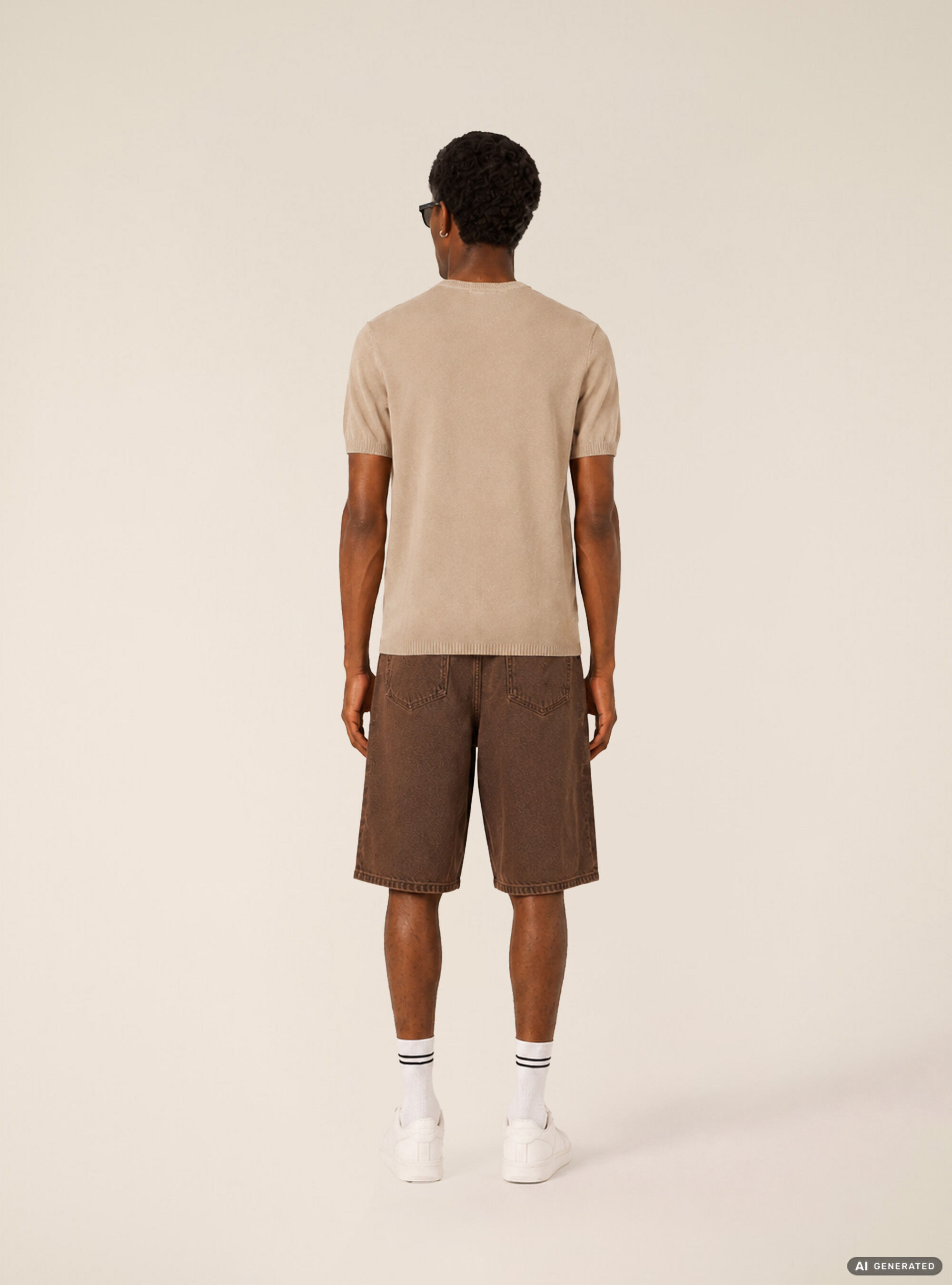 Kurz&auml;rmeliges leichtes Strick-T-Shirt, BG3 BEIGE LIGHT