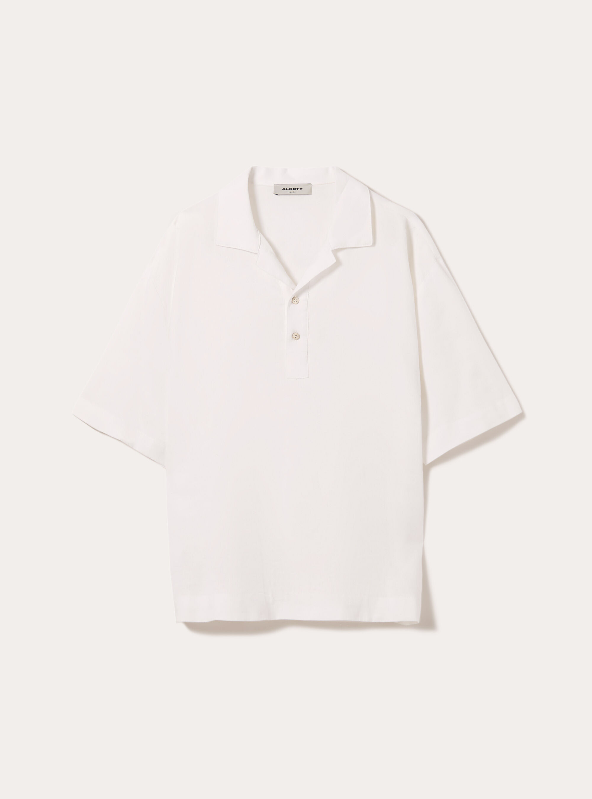 Camicia in misto lino a maniche corte, WH1 OFF WHITE