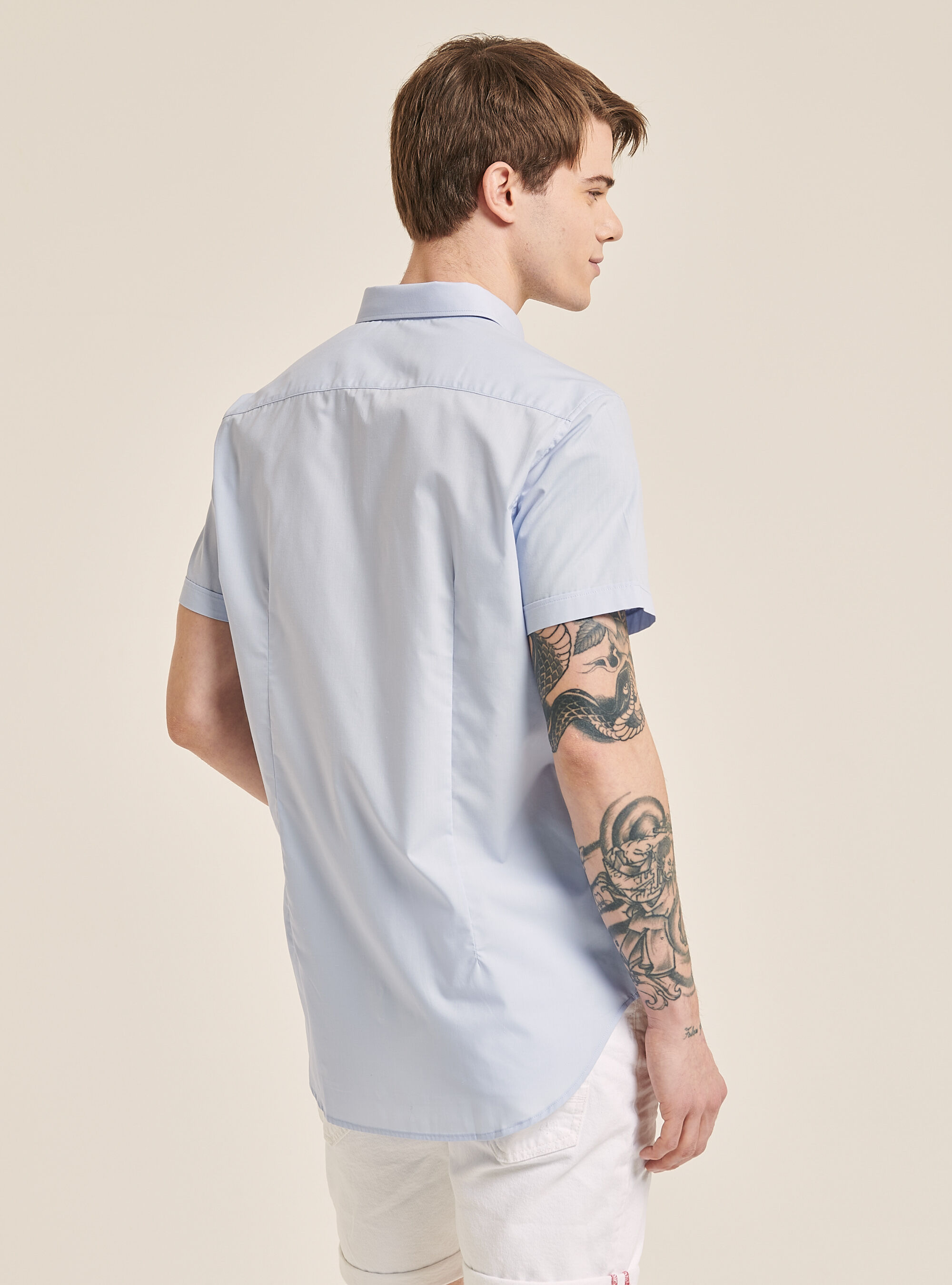 Short-sleeved shirt, AZURE