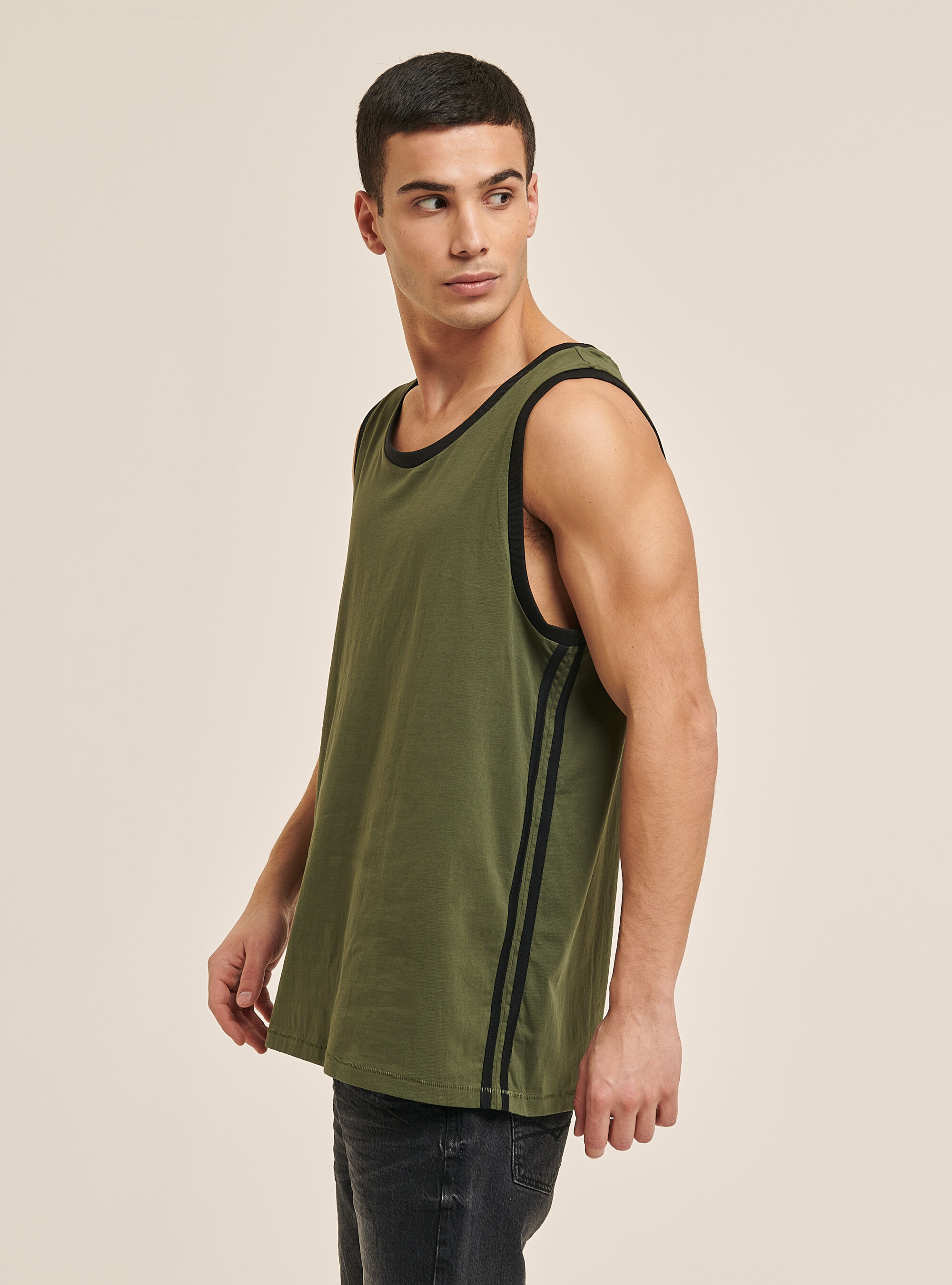 Basic cotton tank top, C5587 KAKY