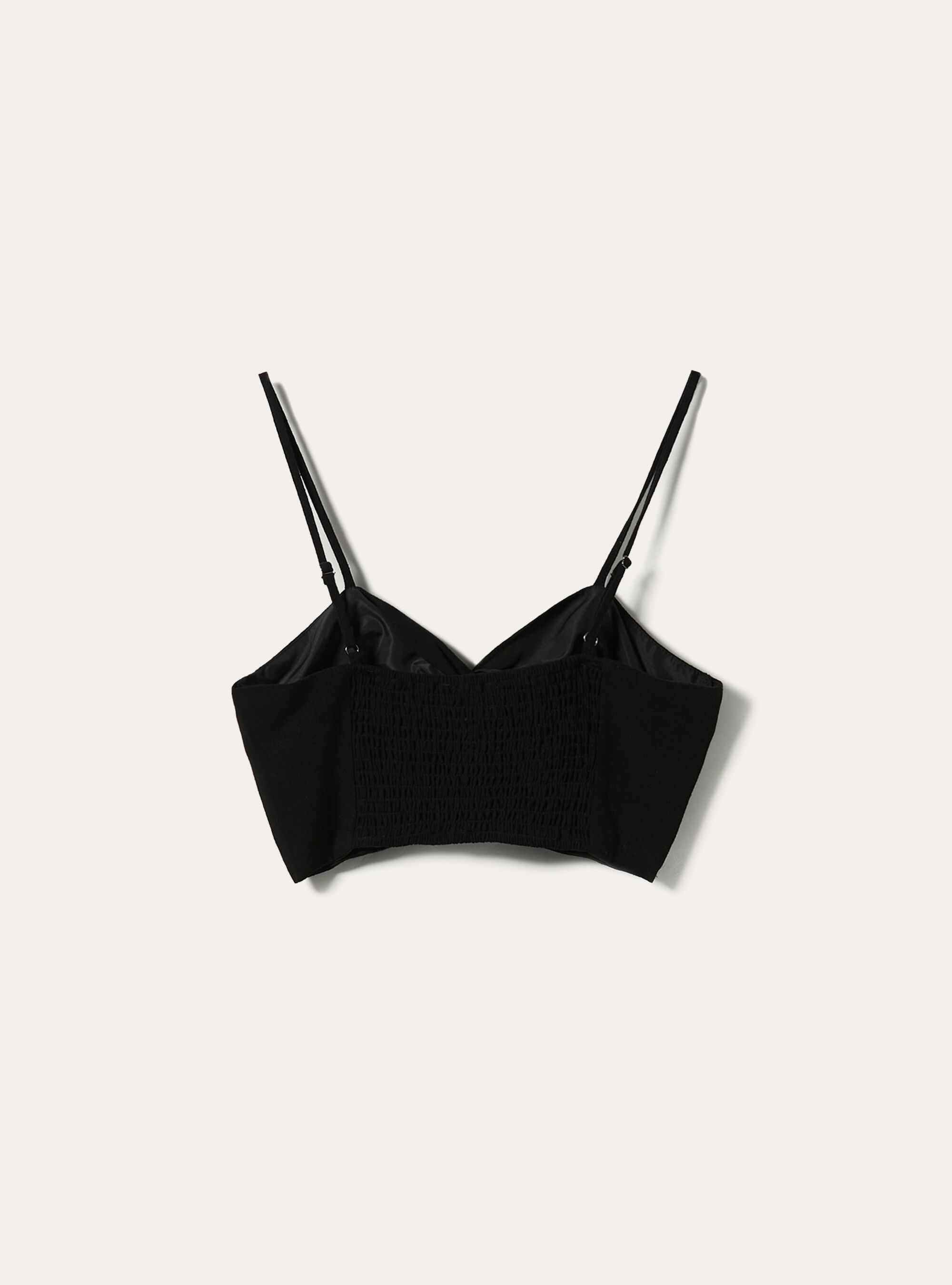 Bralette en lin avec noeud, BK1 BLACK