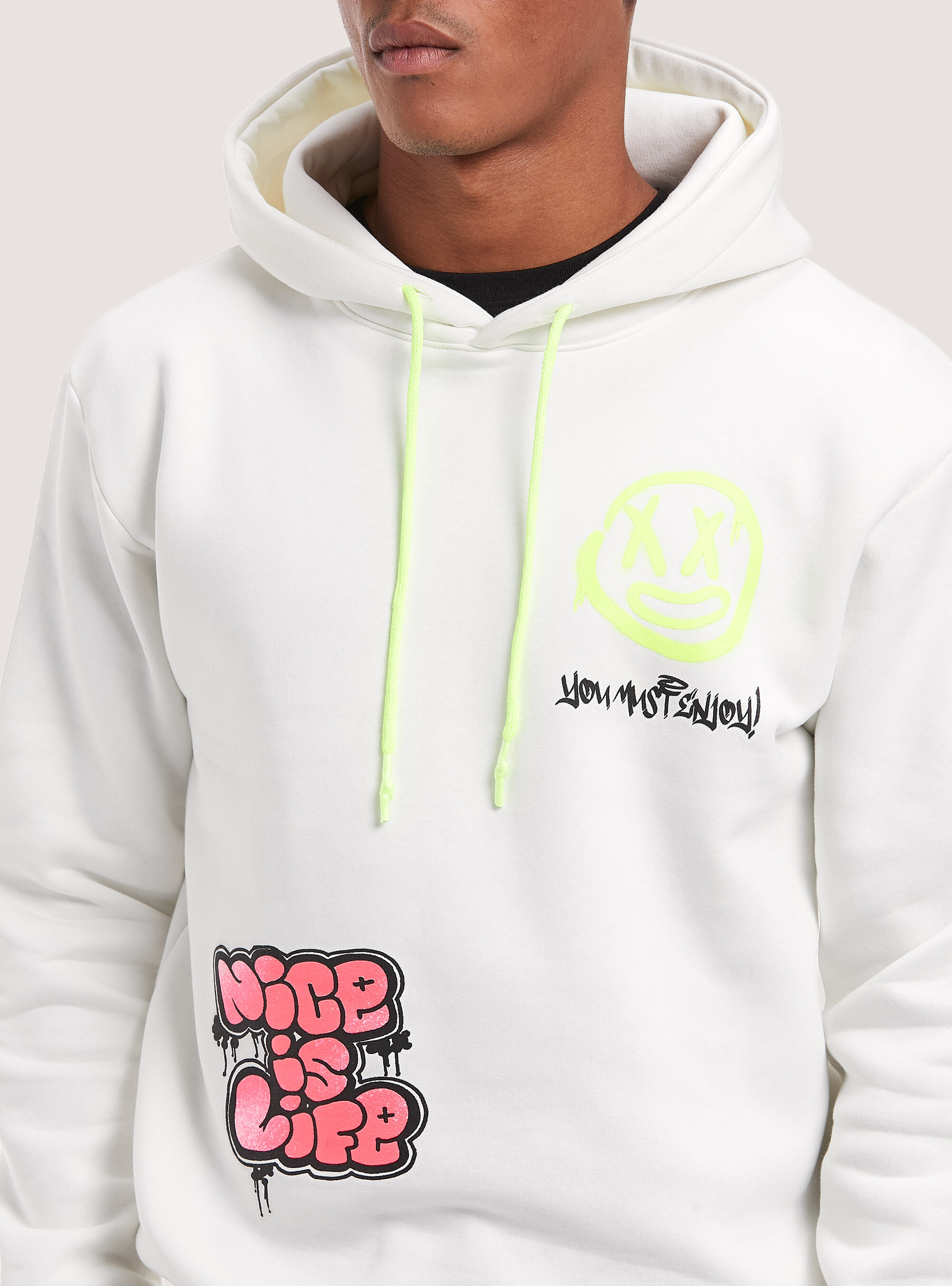 Felpa con stampa Smile Collection, WH2 WHITE