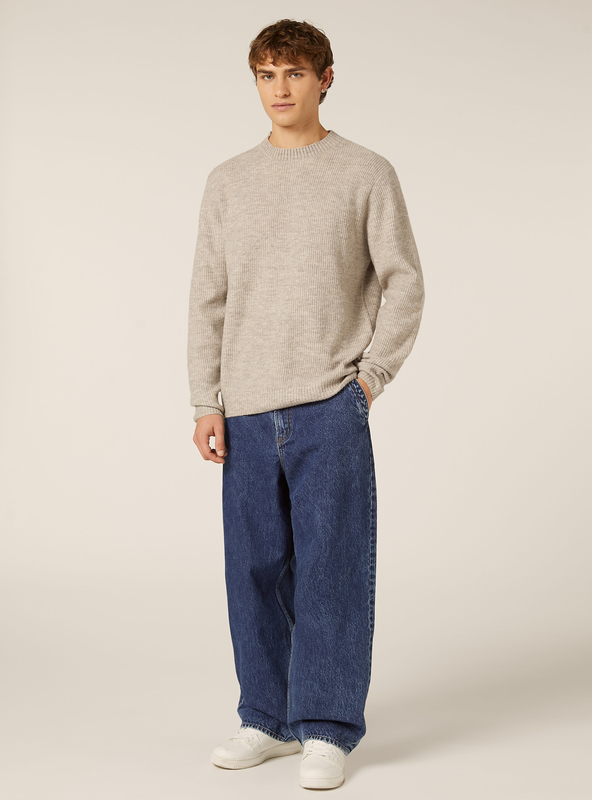 Weicher Pullover mit Rippstrick, BG2 BEIGE MEDIUM