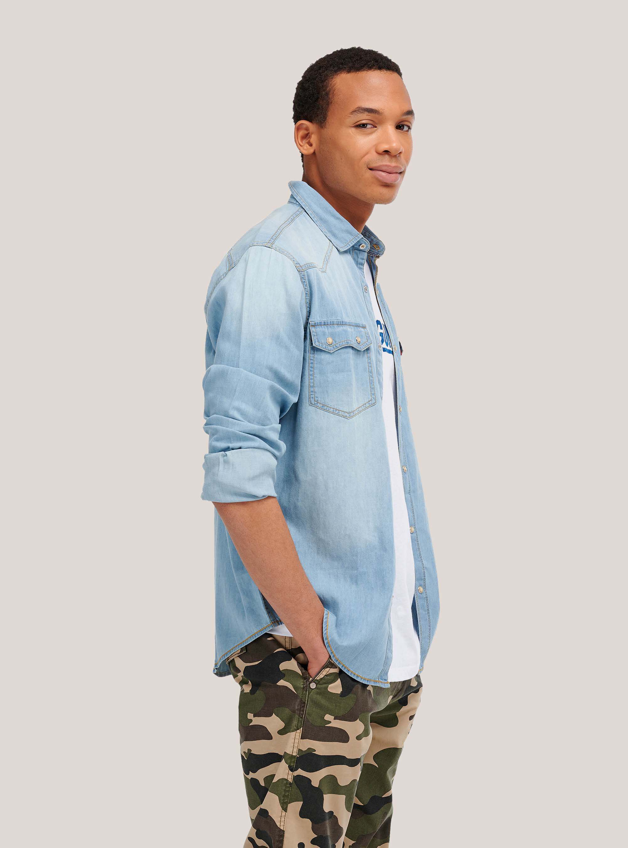 Camo denim shirt mens 2025