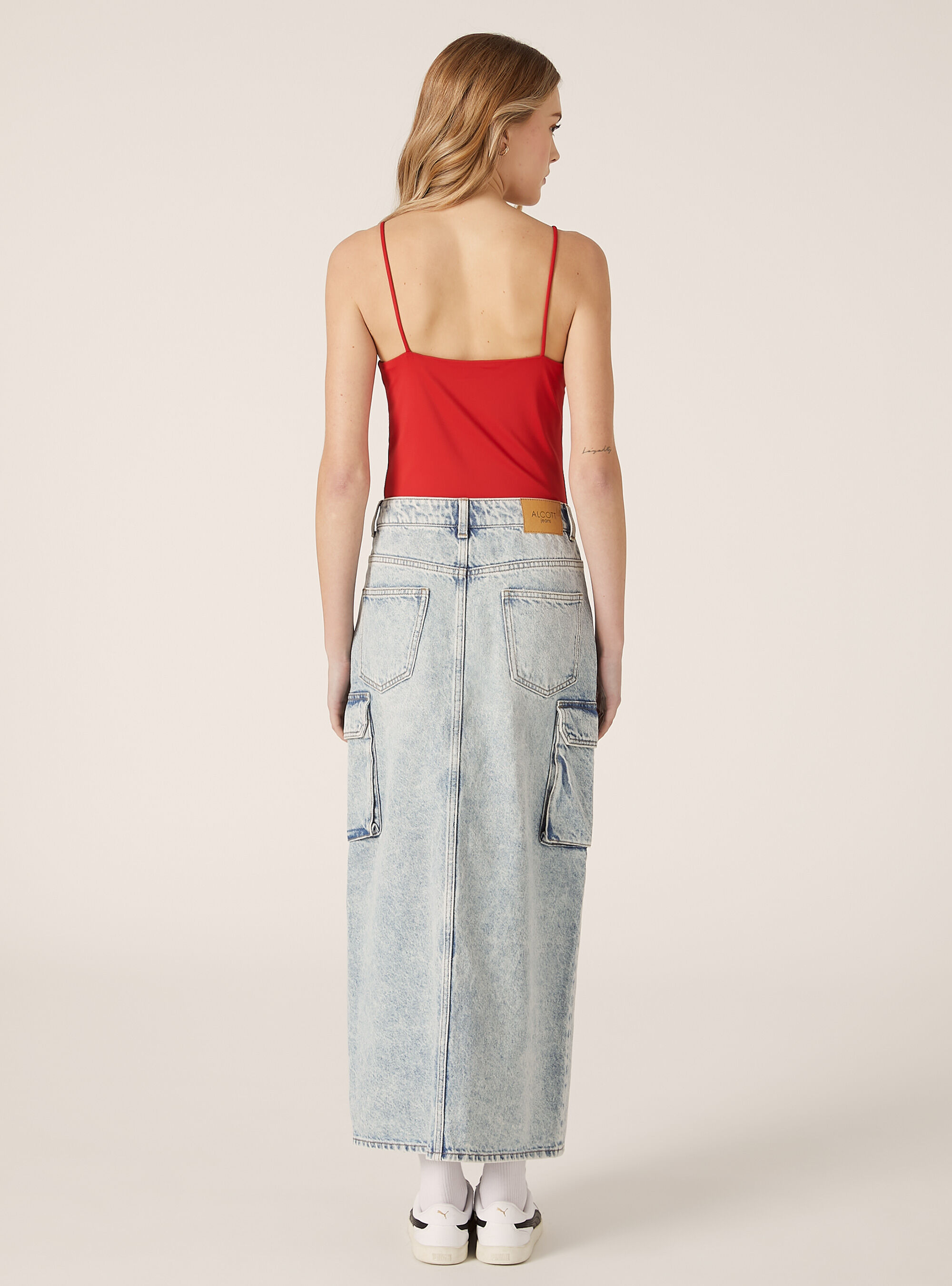 Stretch suspender bodysuit, RD2 RED MEDIUM