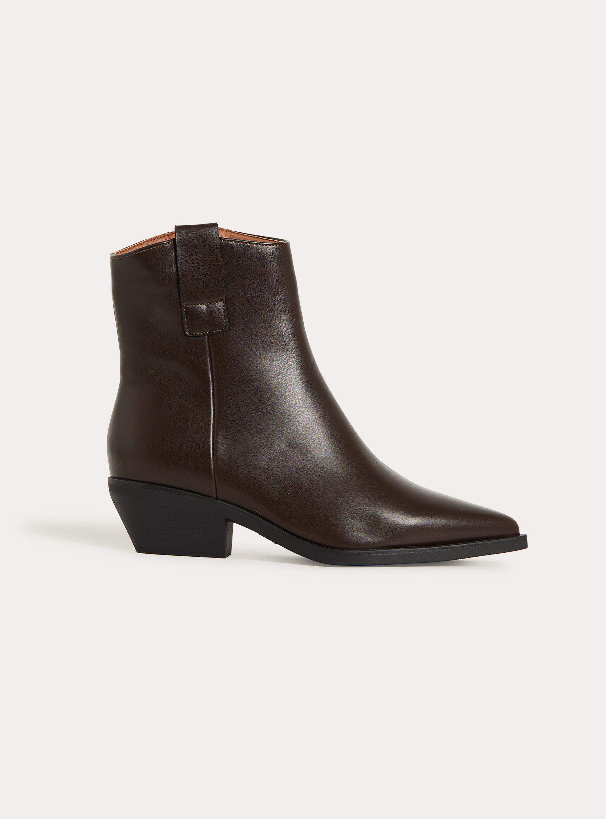 Bottines style santiags en similicuir avec zip lateral