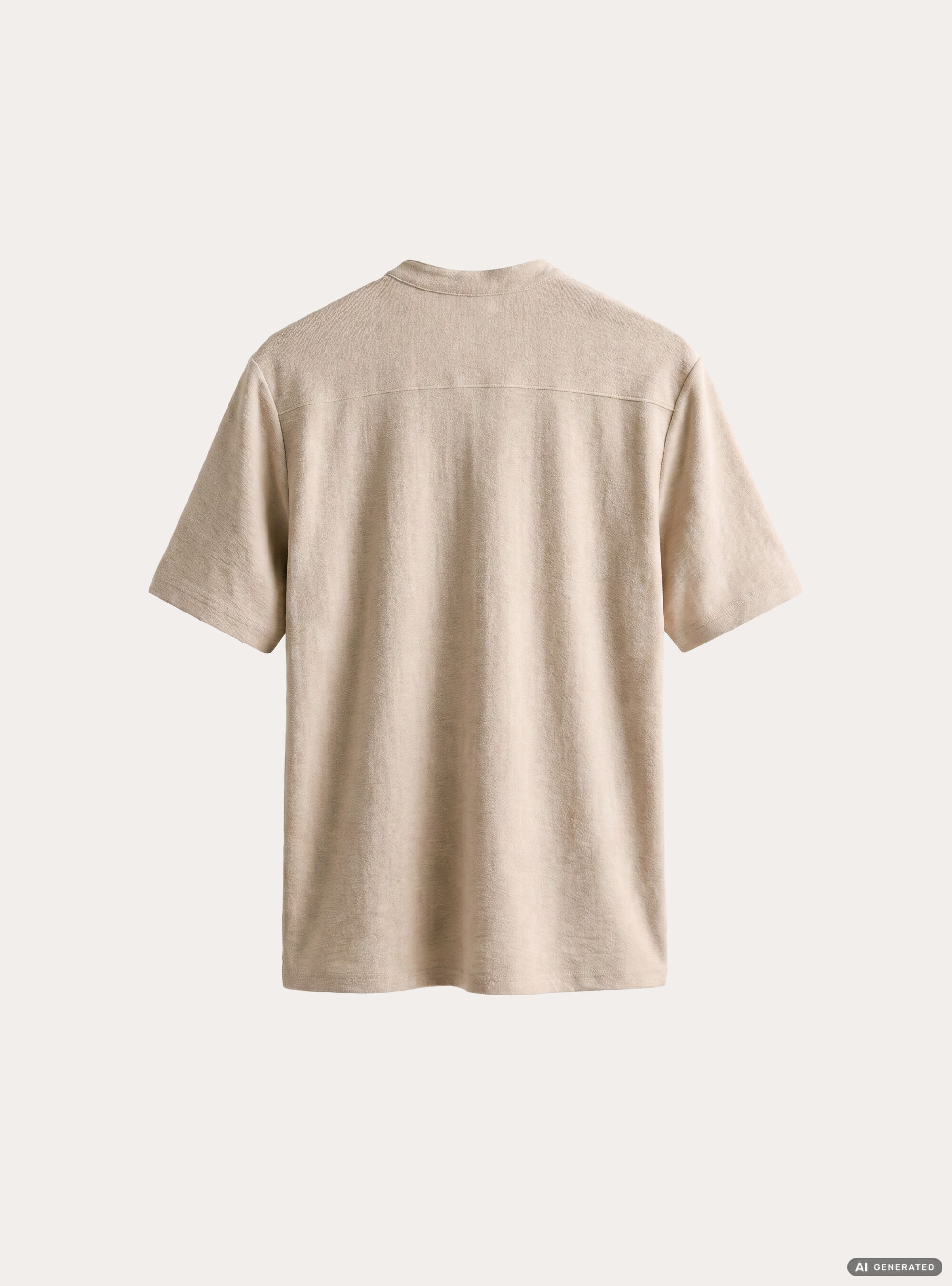 Camicia collo coreano mezza placchetta in jersey, BG3 BEIGE LIGHT