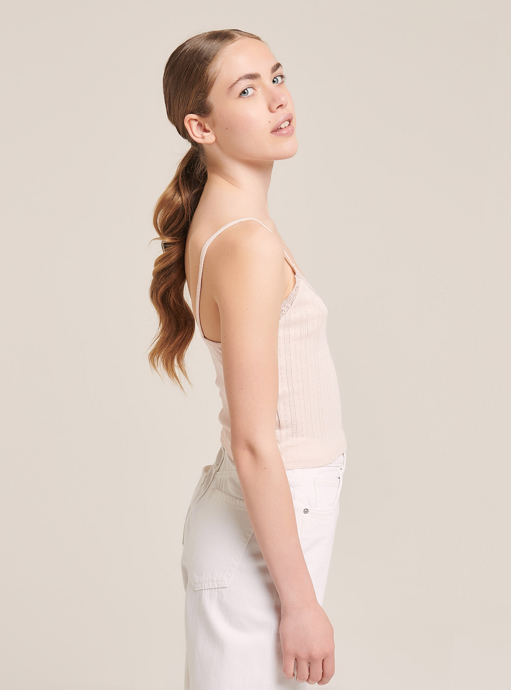 Cotton top with braces, PINK