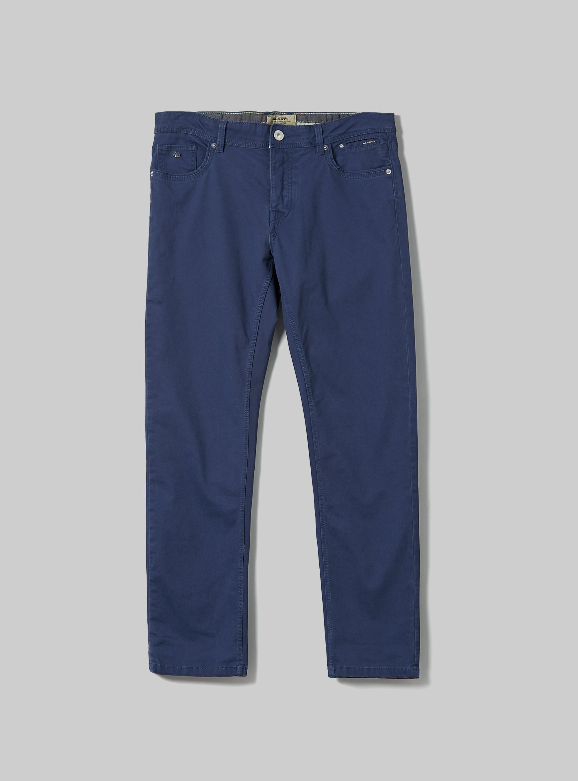 Skinny fit cotton trousers, BL2 BLUE MEDIUM