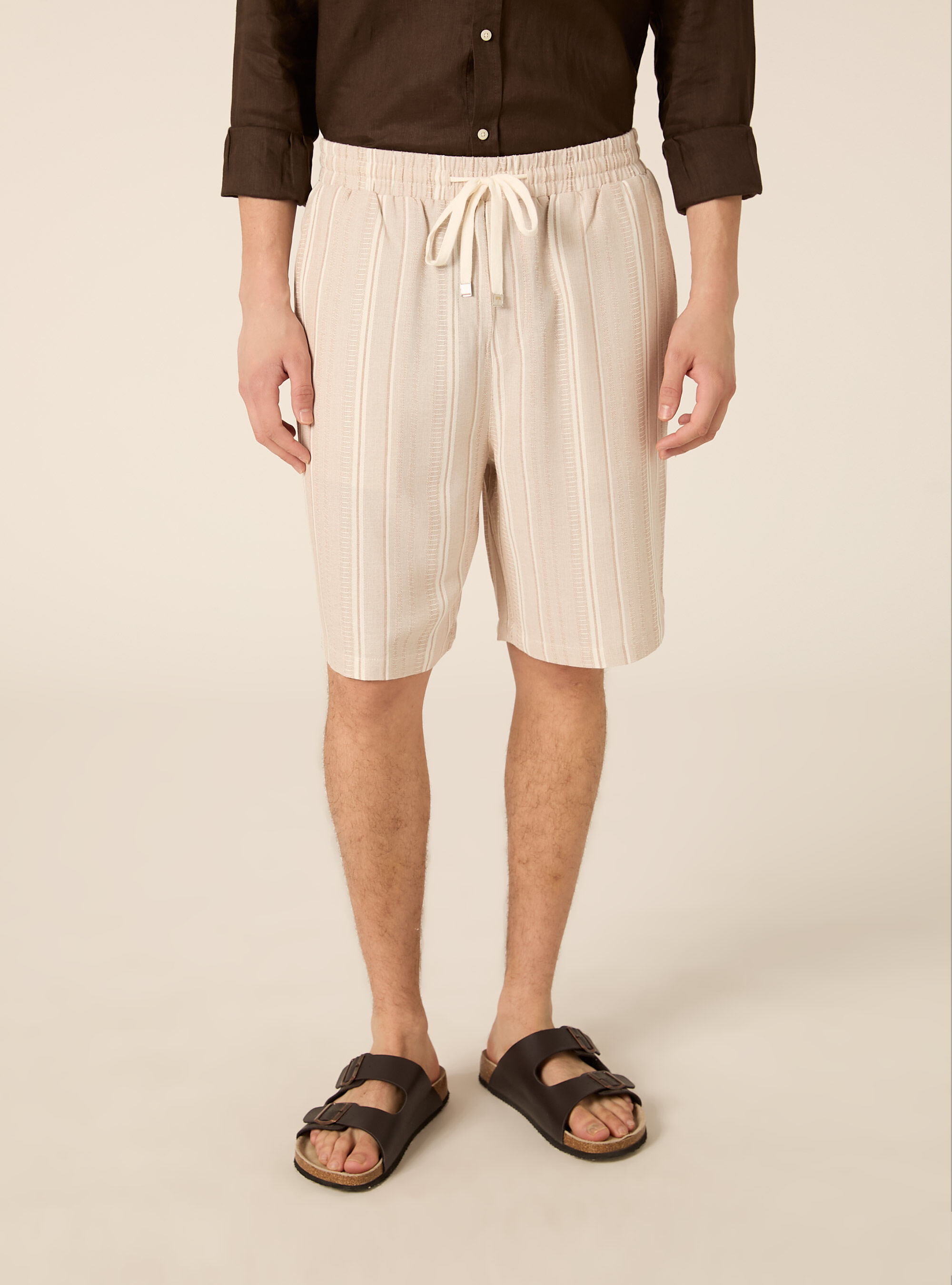 Bermuda in misto lino testurizzato