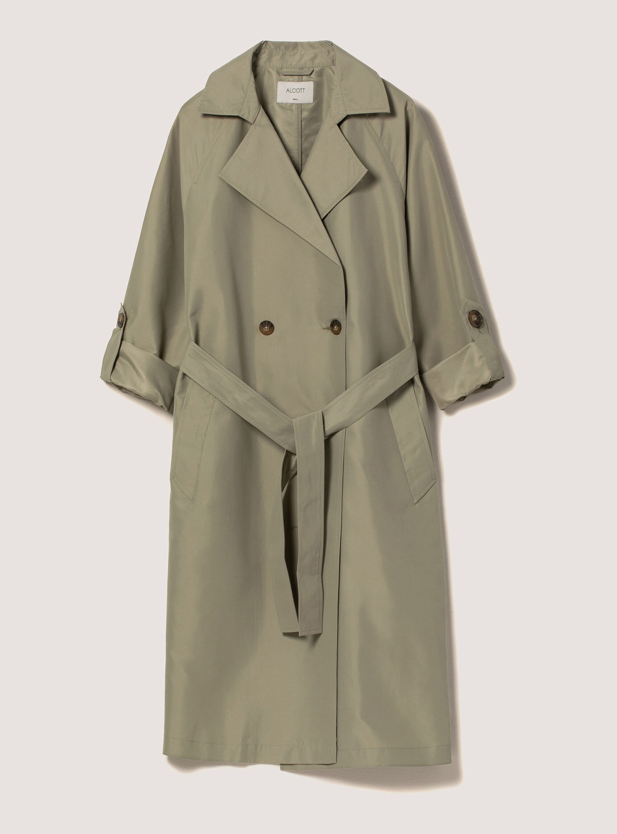 Long trench coat with buttons