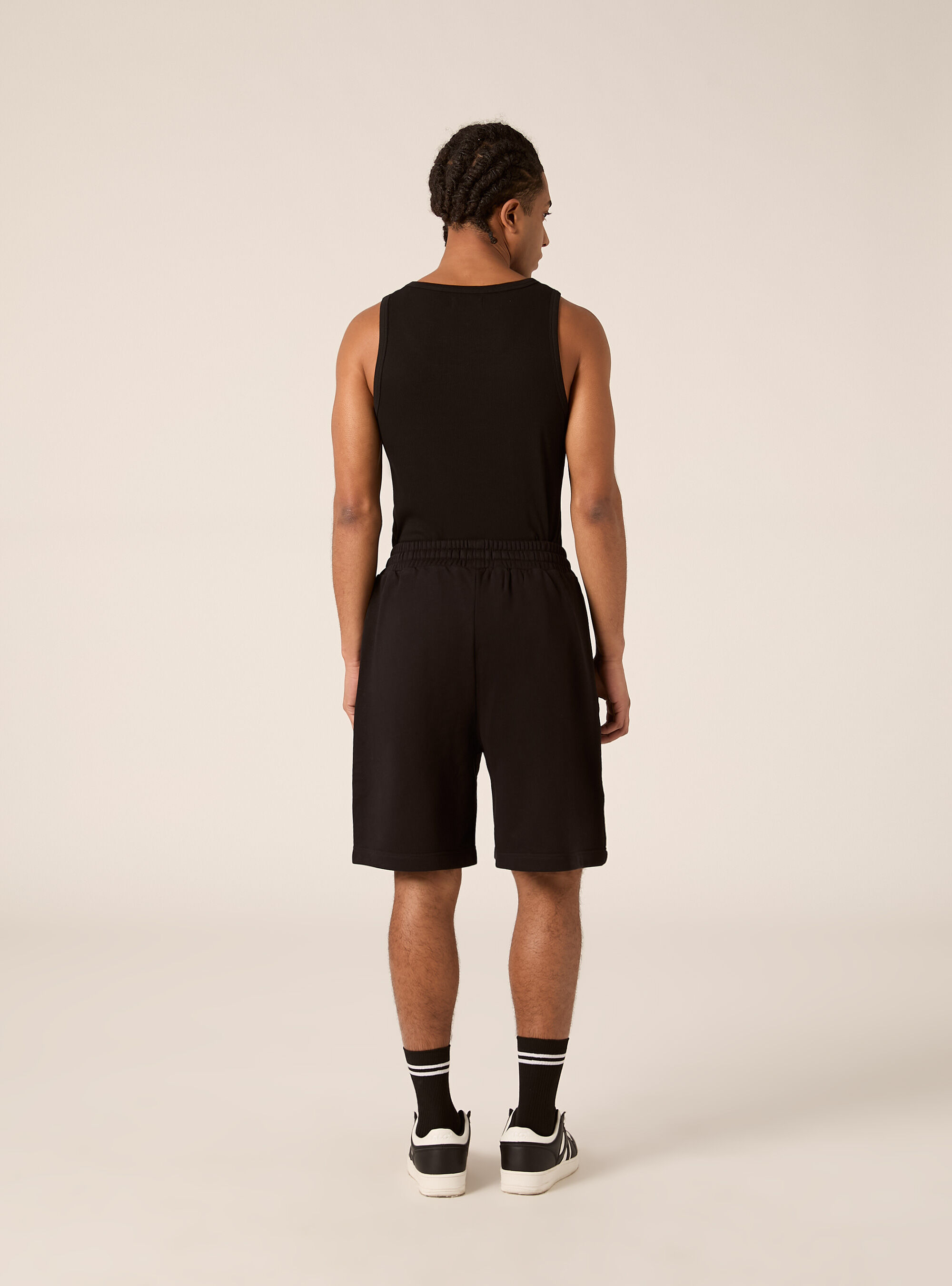 Bermuda  basico in felpa, BK1 BLACK