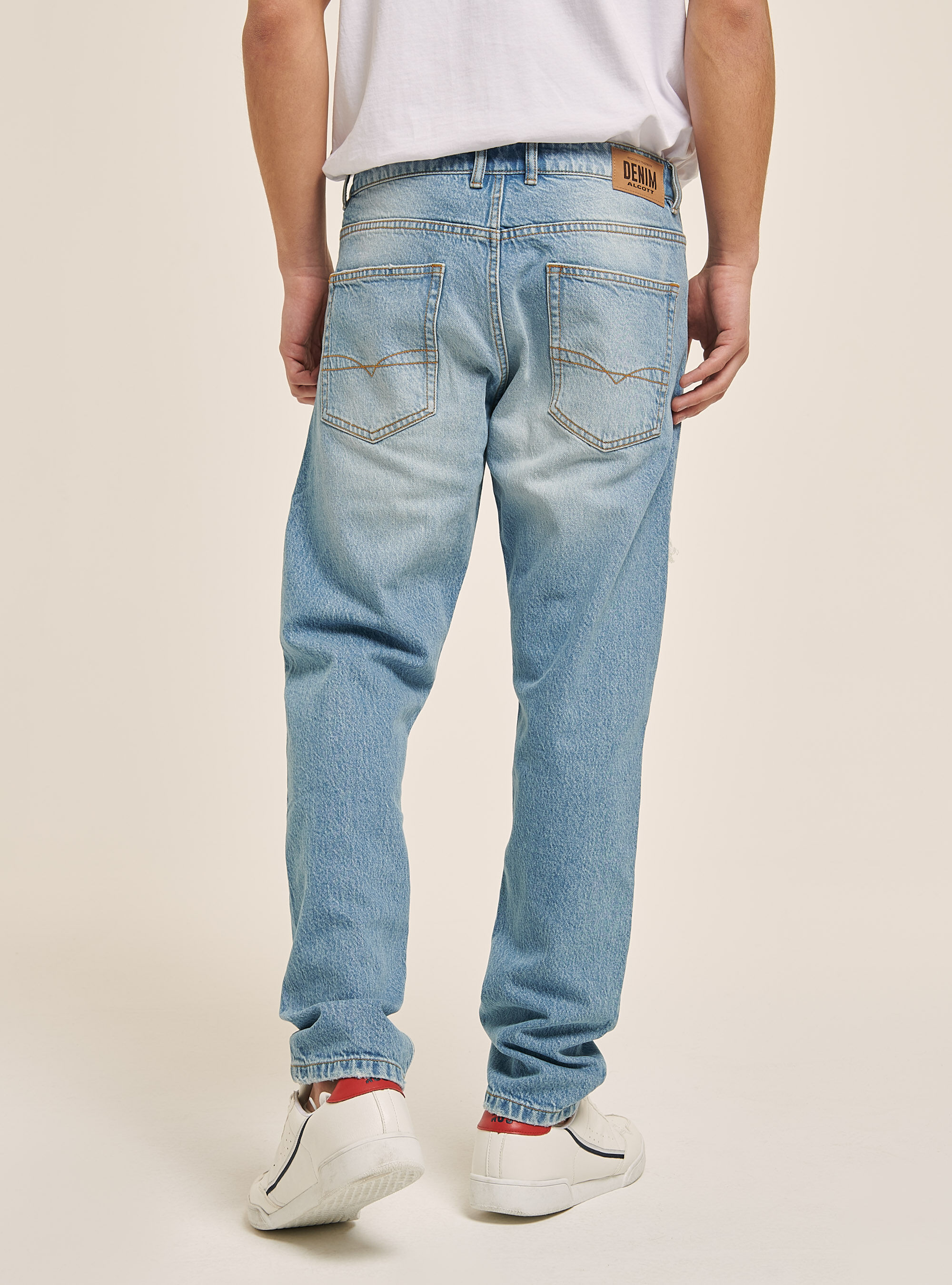 Vaqueros Slim Fit de algod&oacute;n, AZUL