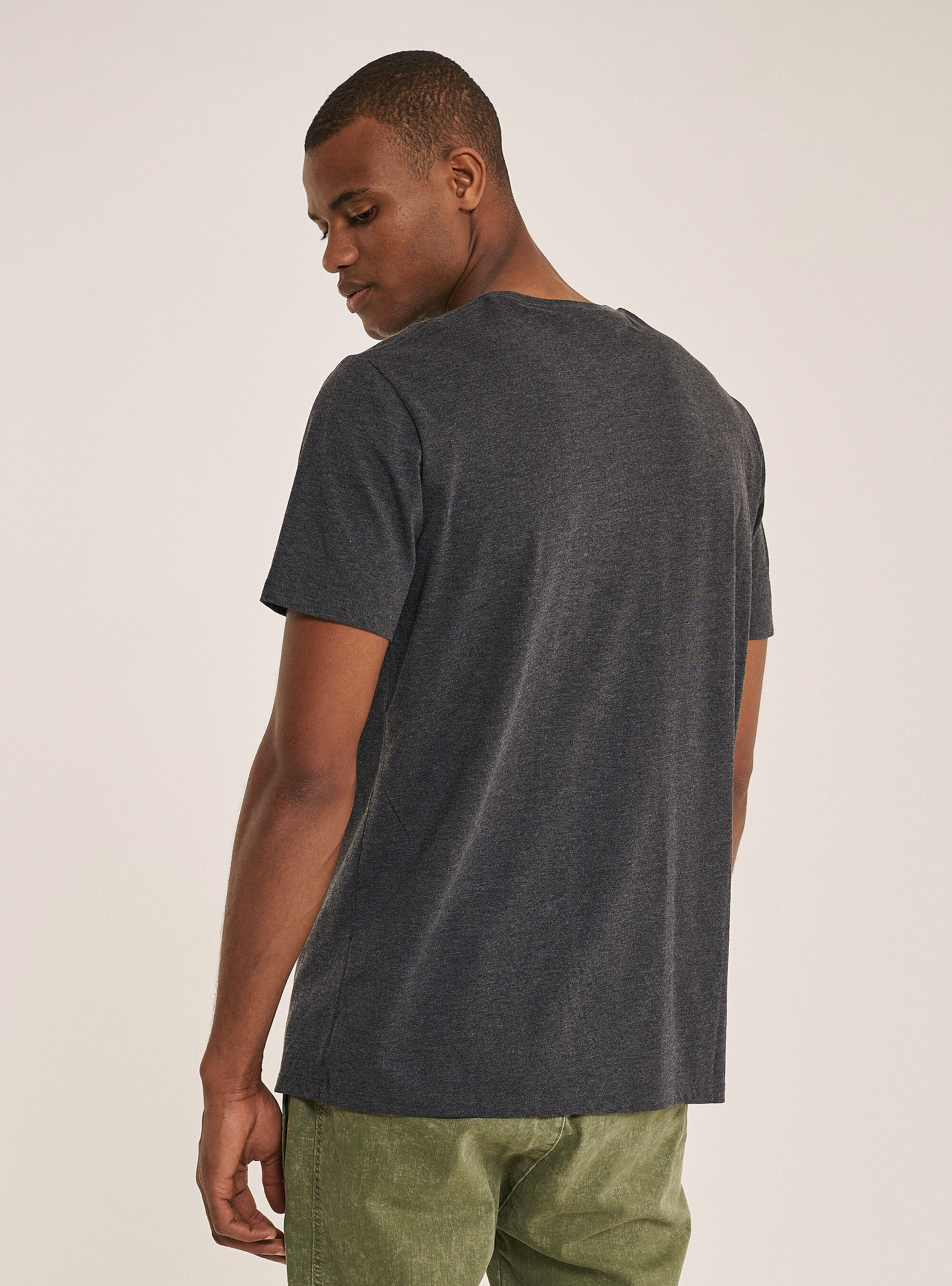 T-shirt basic 100% coton, C135 GREY MELANGE