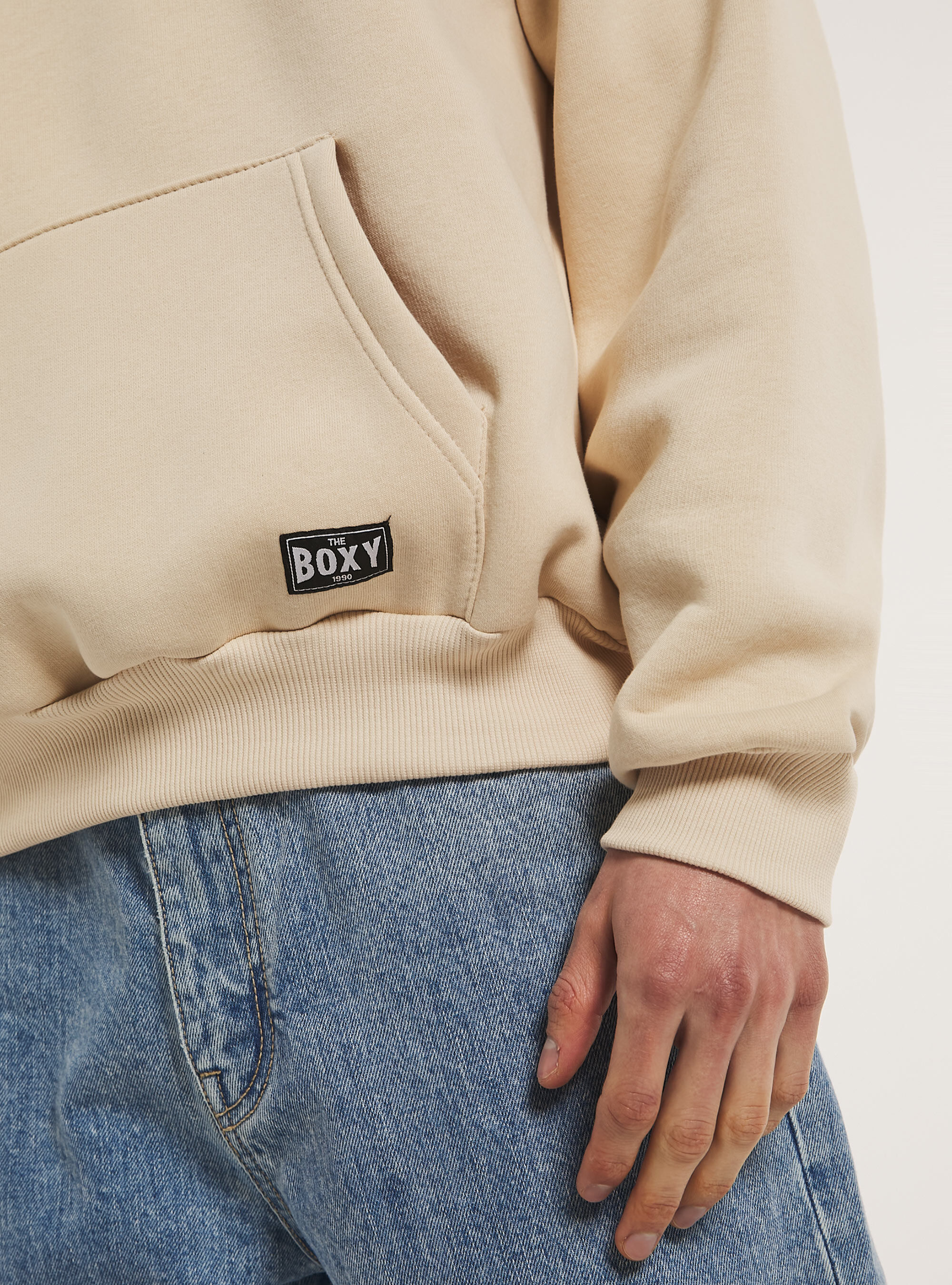 Boxy Fit Hoodie Genderless, BG3 BEIGE LIGHT