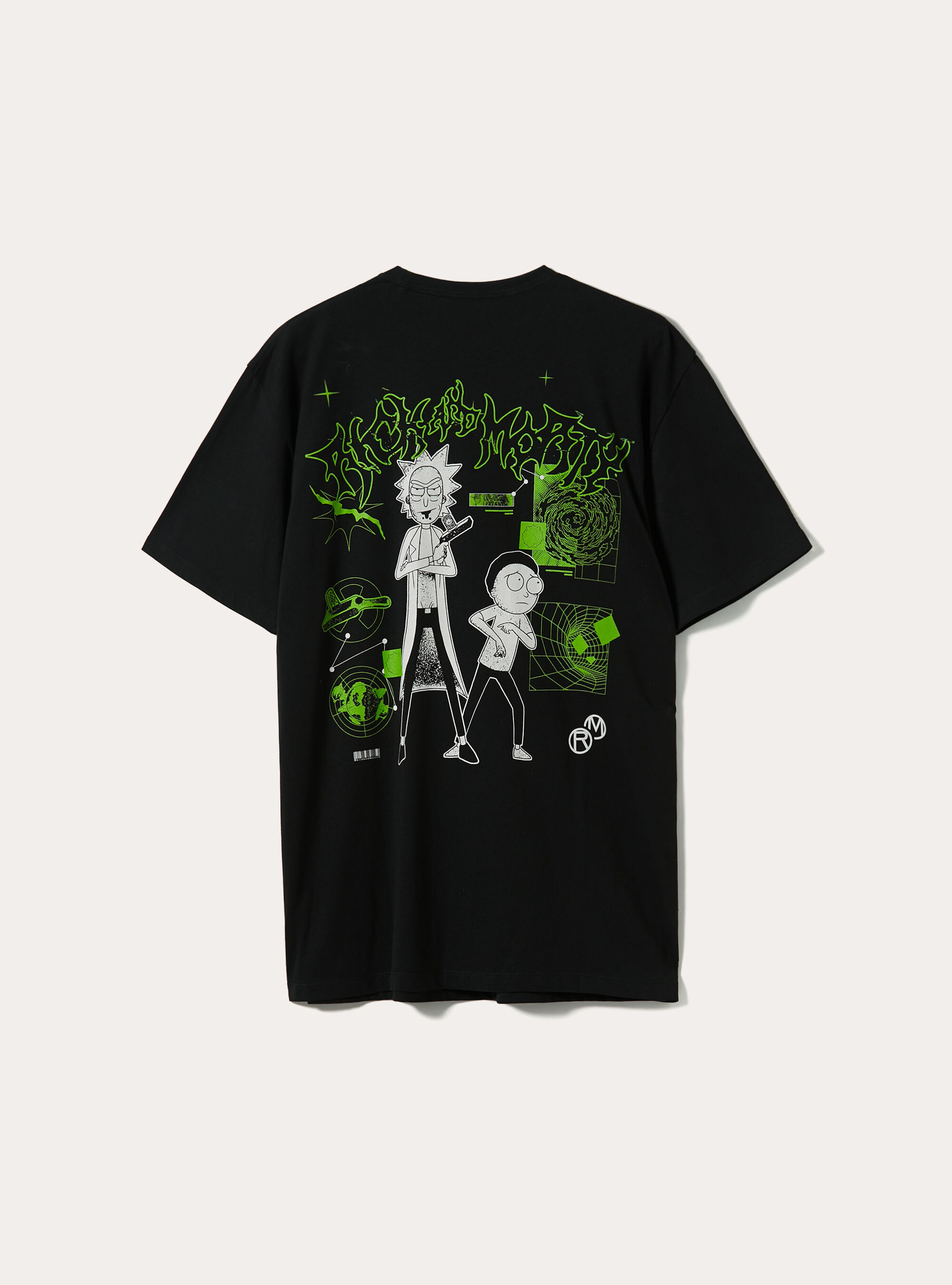 T-shirt rick and morty, NERO