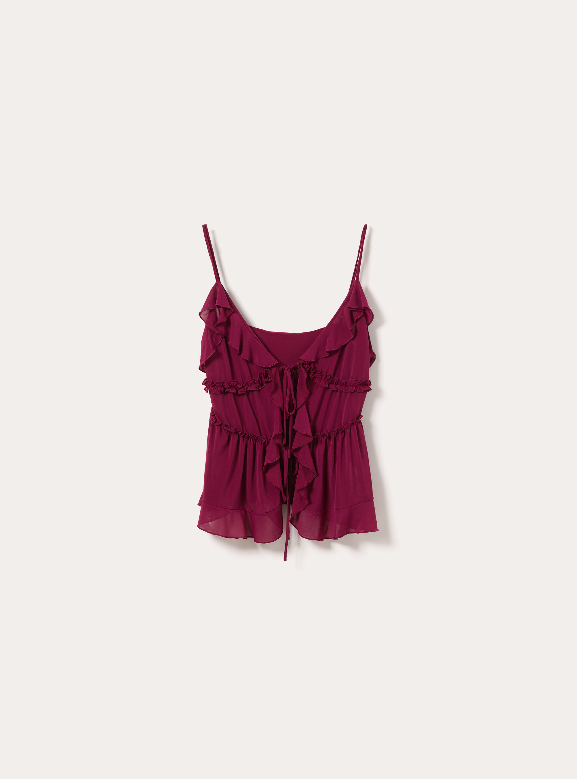 Top con spalline e volant, PK3 PINK LIGHT