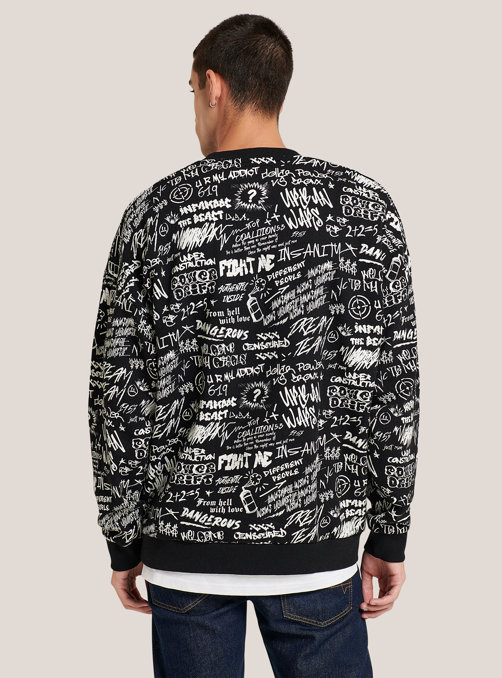 Crew-neck sweatshirt with print, ROCKSTAR
