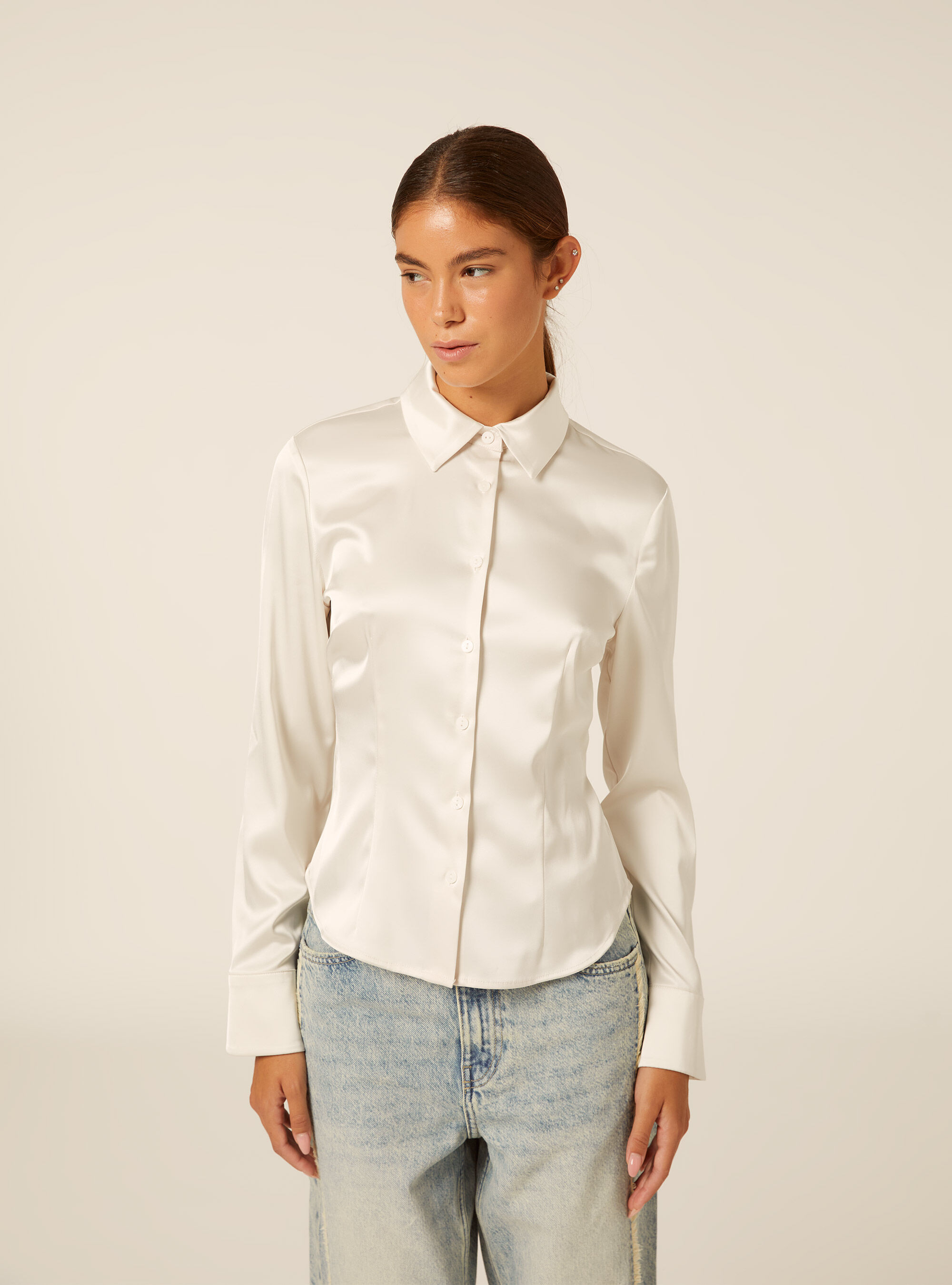 Long sleeve satin shirt