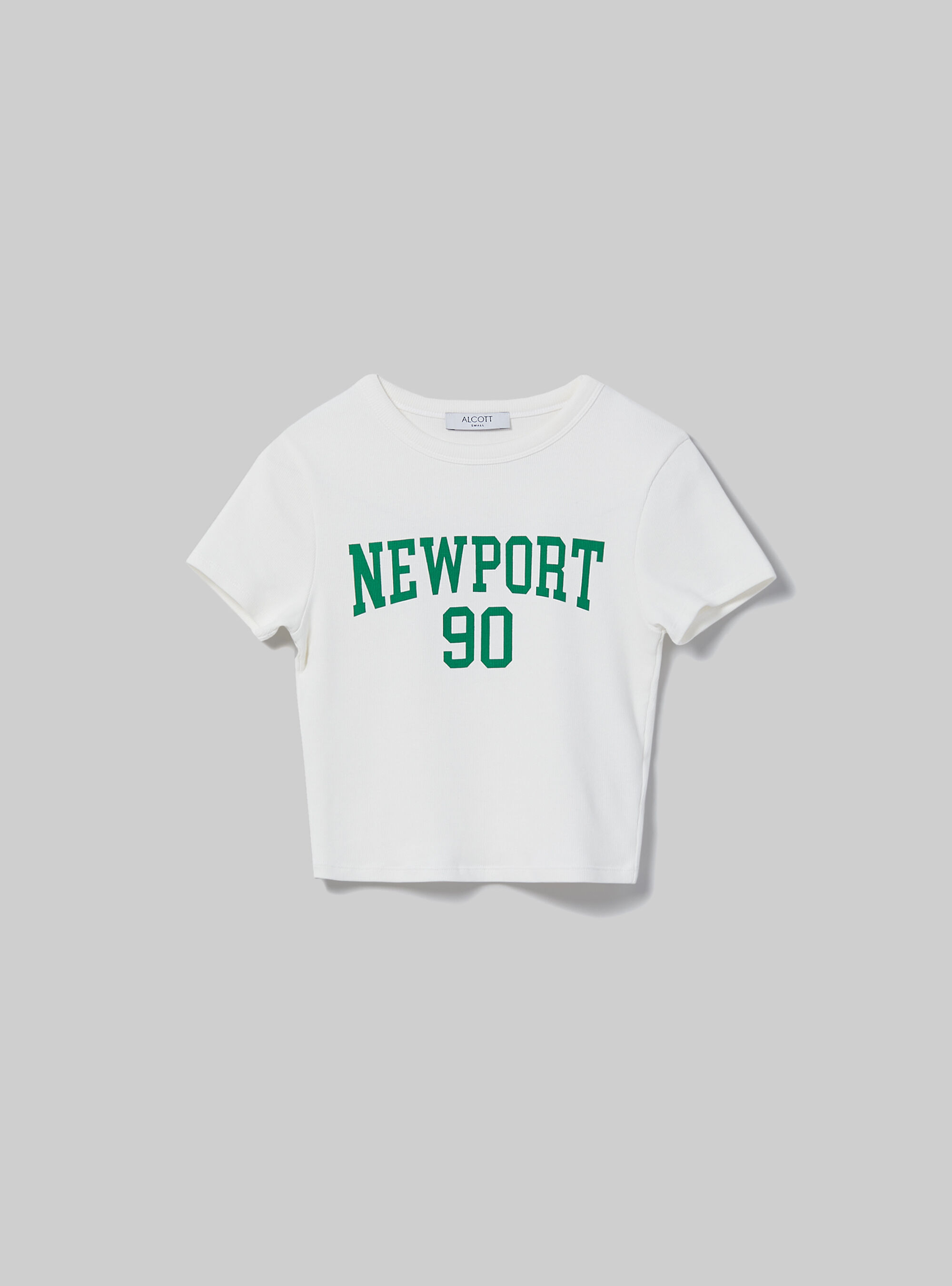 T-shirt court avec imprim&eacute; universitaire, WH2 WHITE