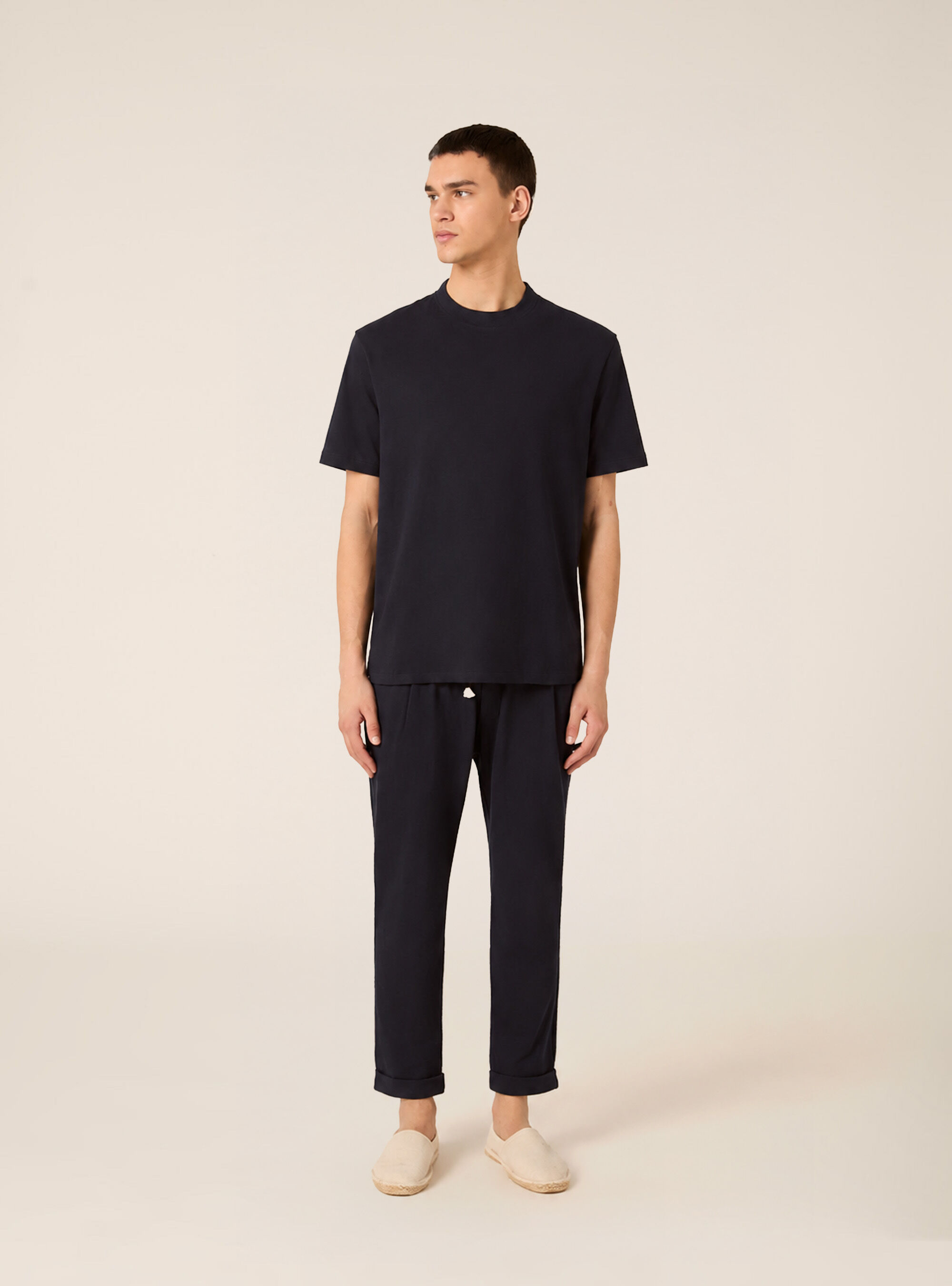 Oversized Textured T-Shirt with Side Slits