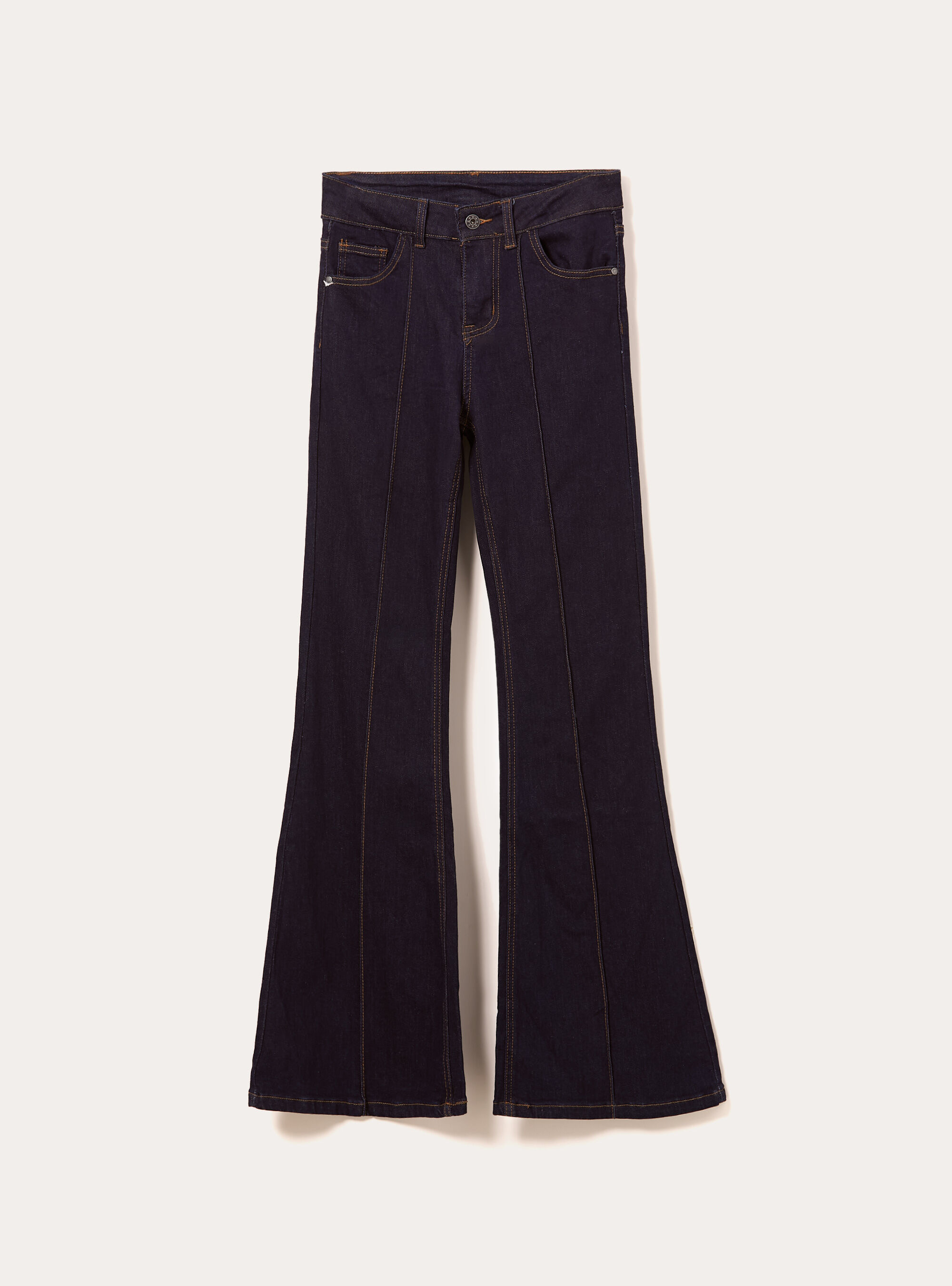 Bootcut jeans with stitching, D003 MEDIUM BLUE