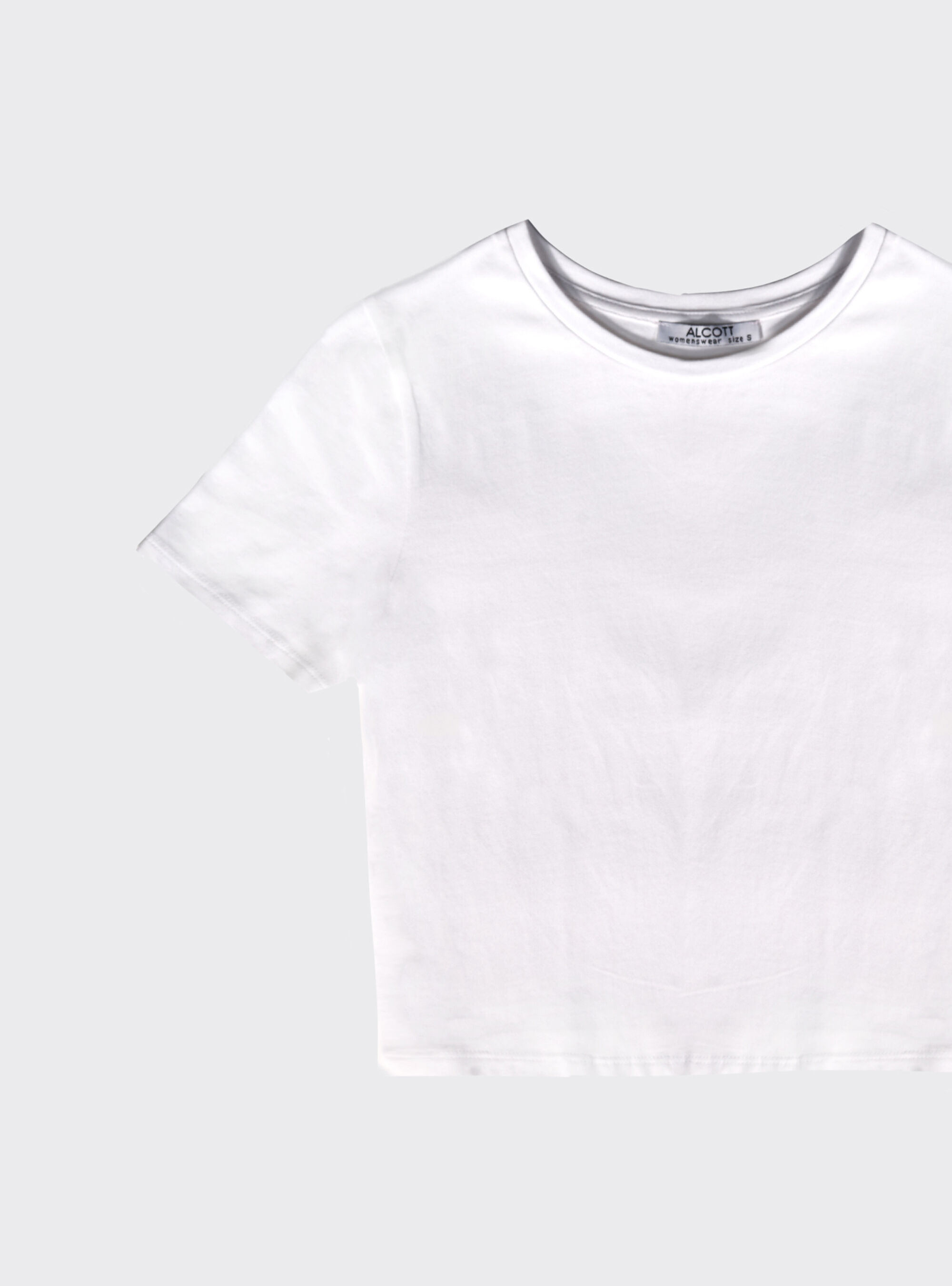 T-shirt elastica cropped, BLANCO