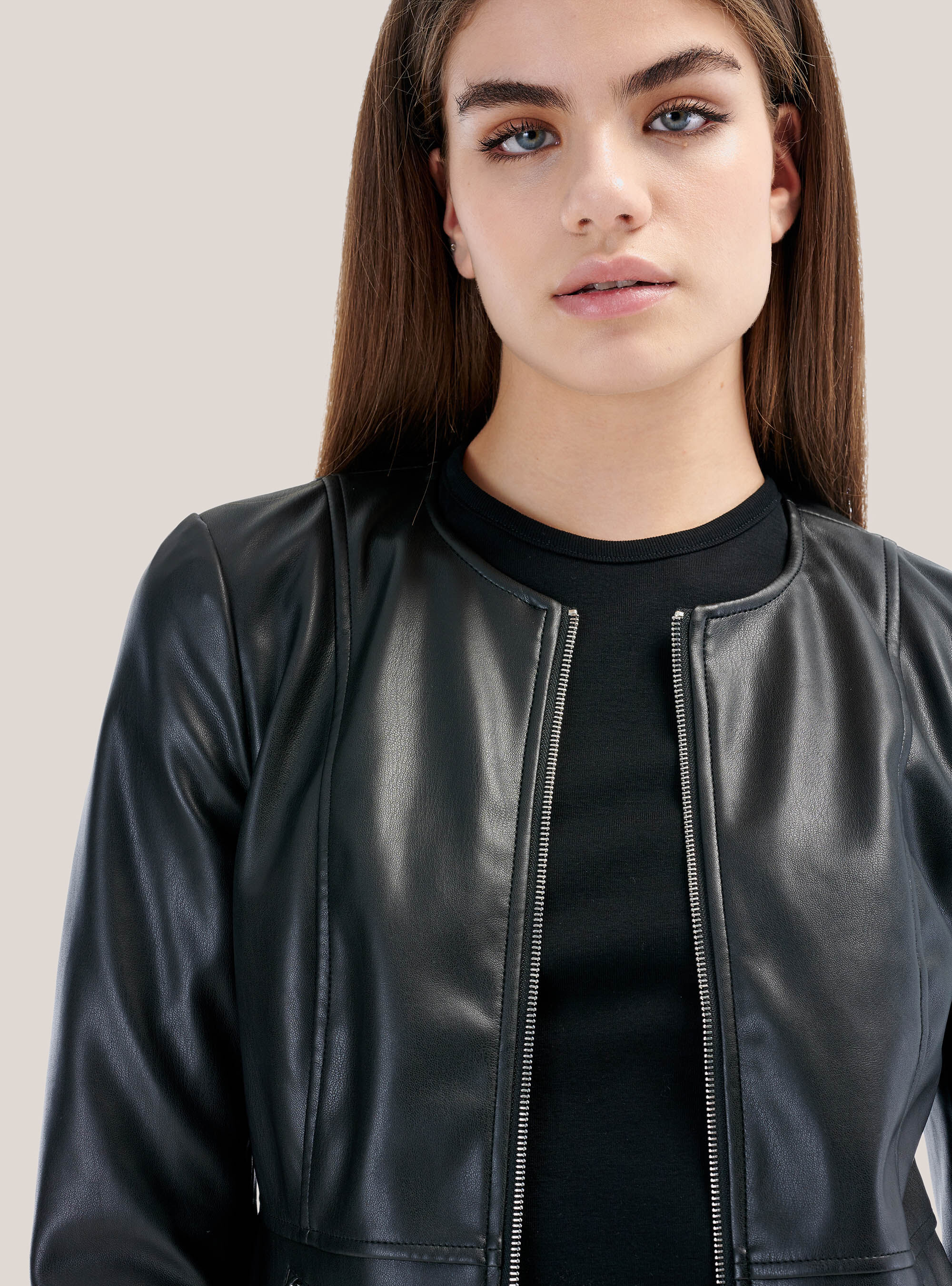 Giubbotto in ecopelle slim fit