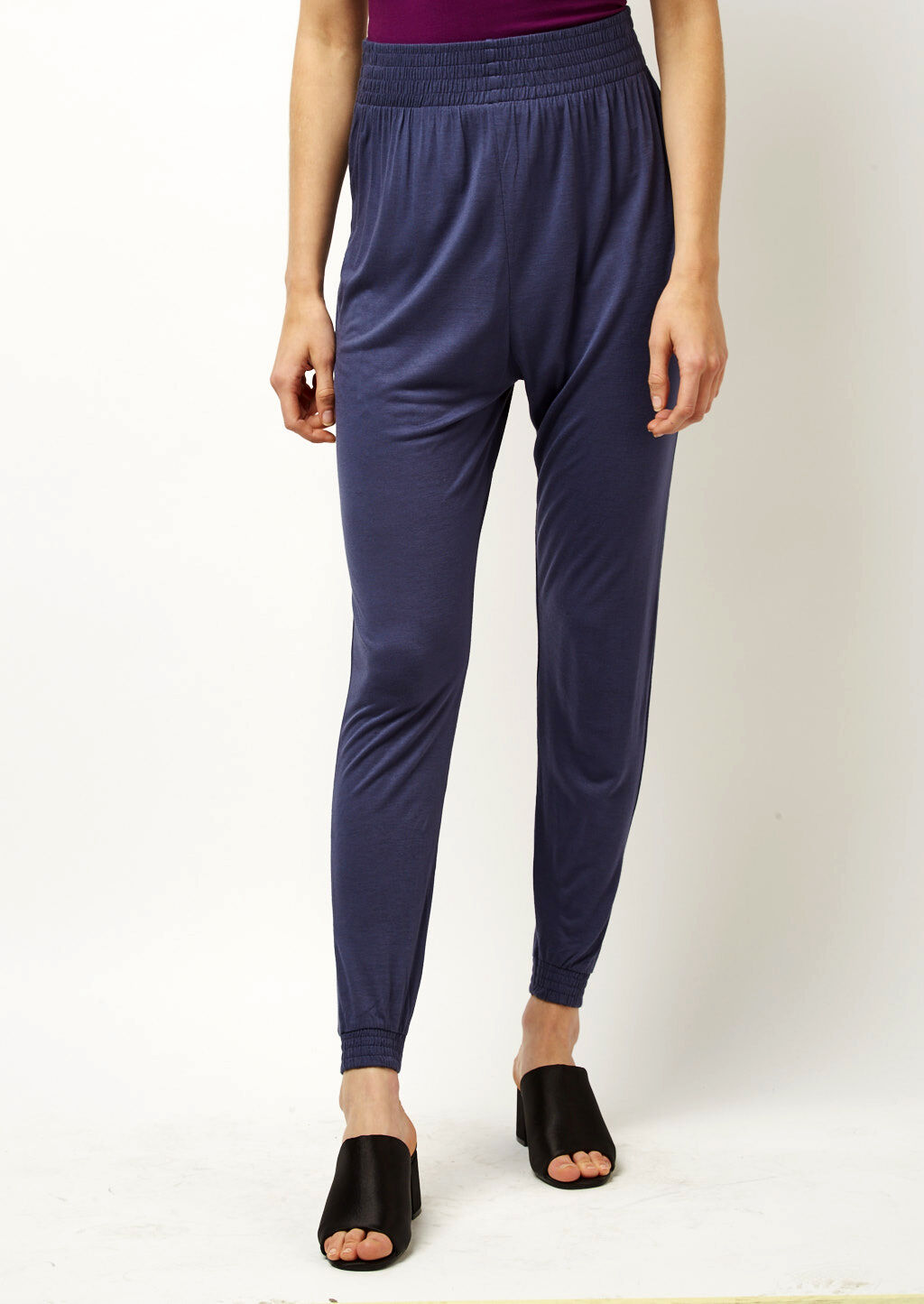 Pantaloni con lavorazione punto smoke, C031 INK