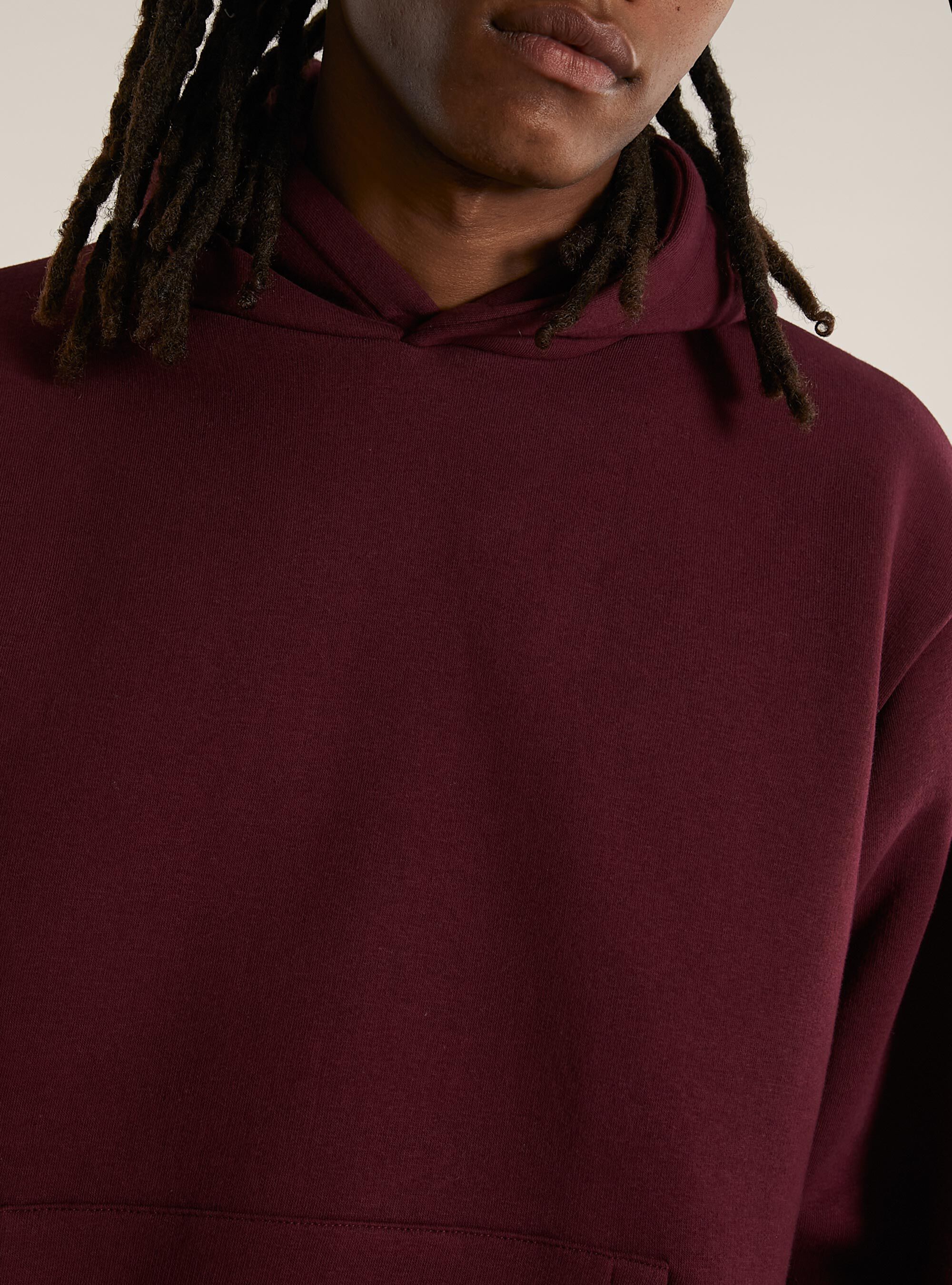 Boxy fit hoodie, BO1 BORDEAUX DARK